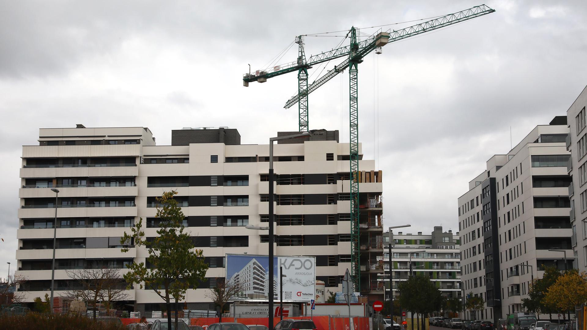 Una vivienda en construcción en Arrosadía