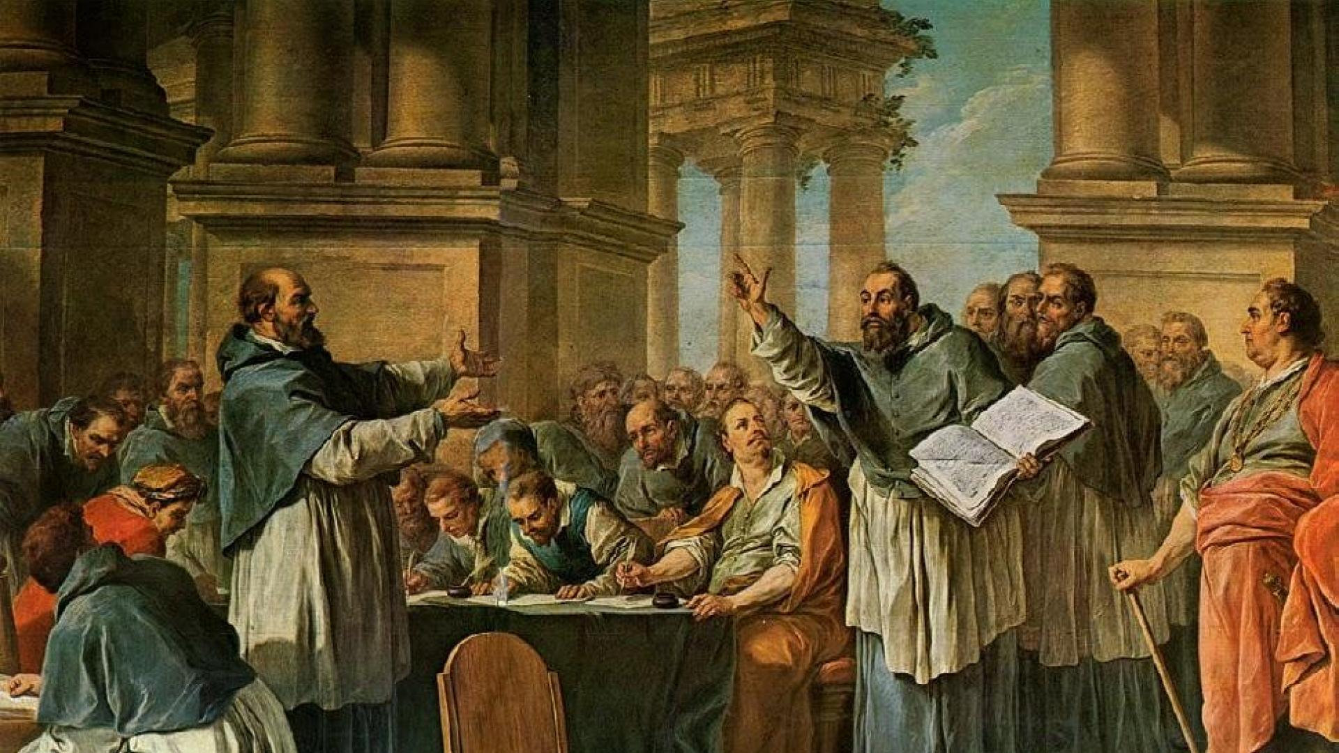 San Agustín y los donatistas, de Charles-André van Loo