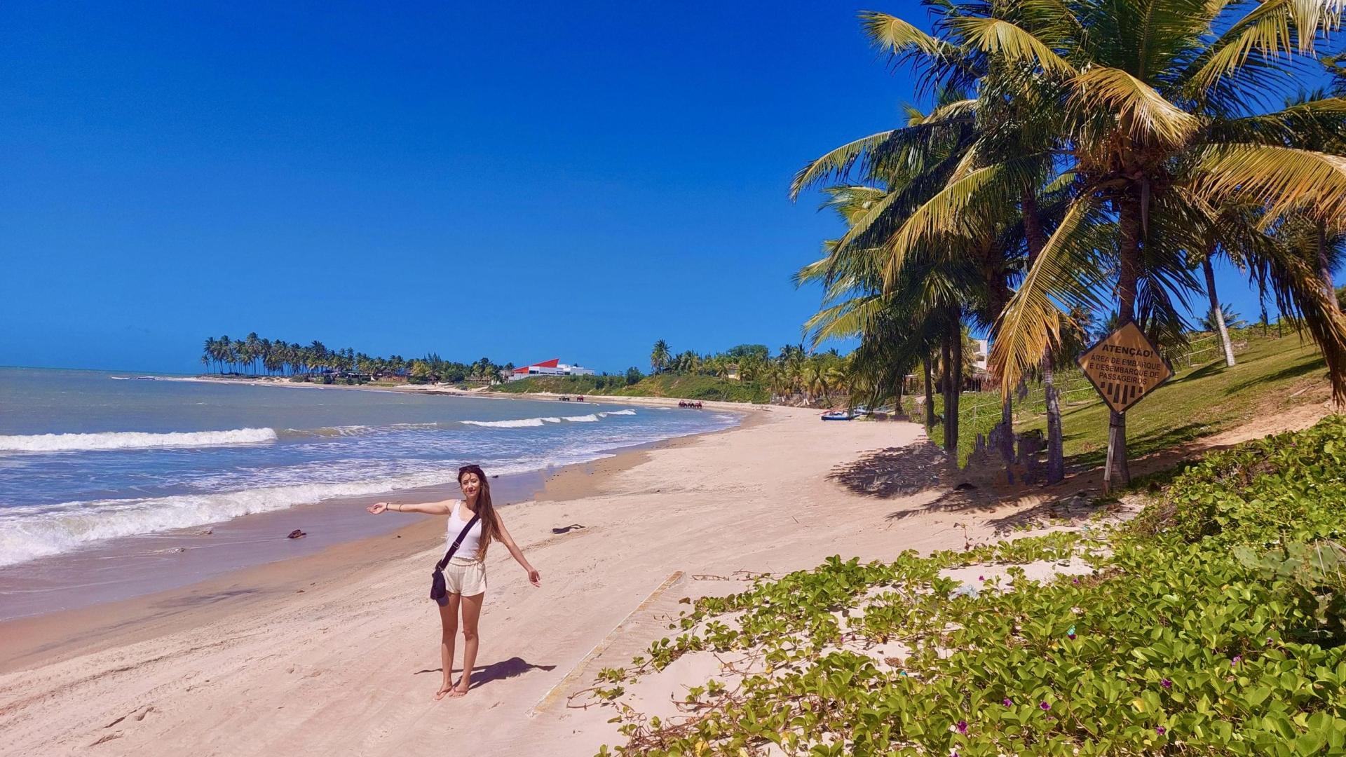 Laura Urrutia, disfrutando de la playa de Macarajaú, en el Caribe brasileño
