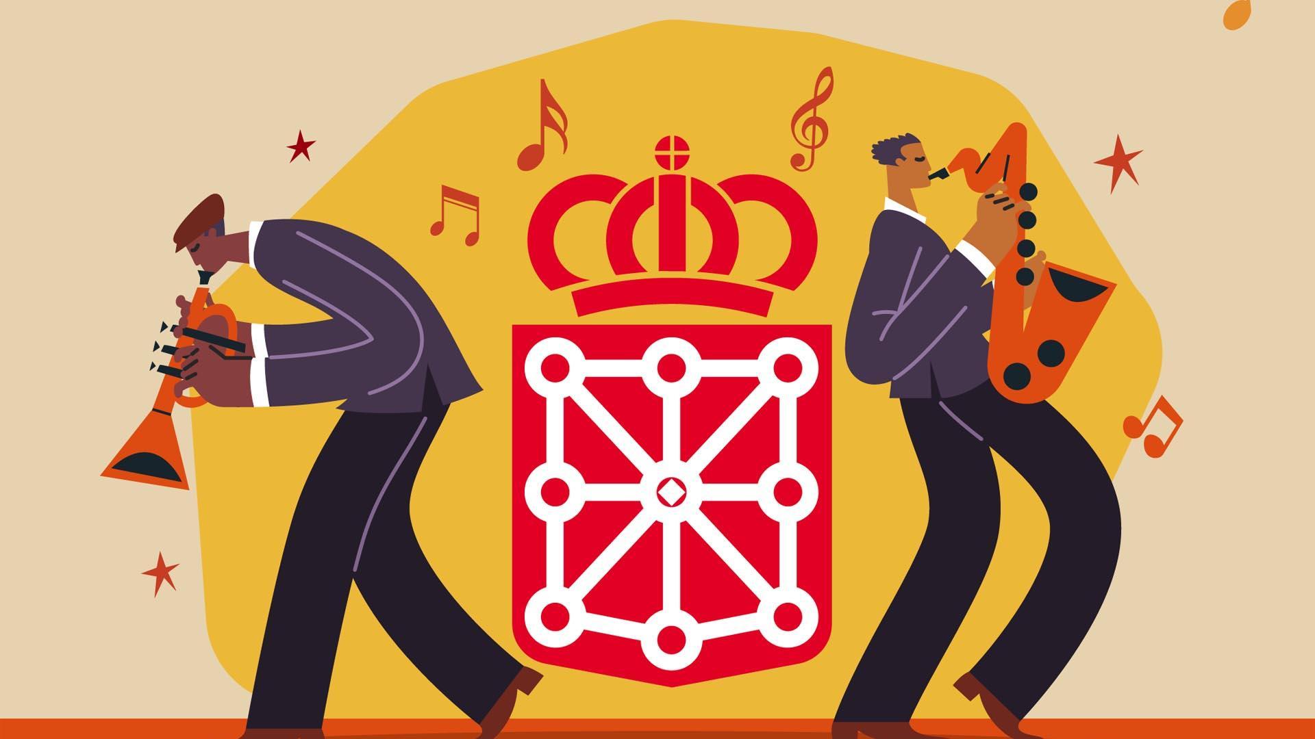 Ilustración de músicos tocando sus instrumentos