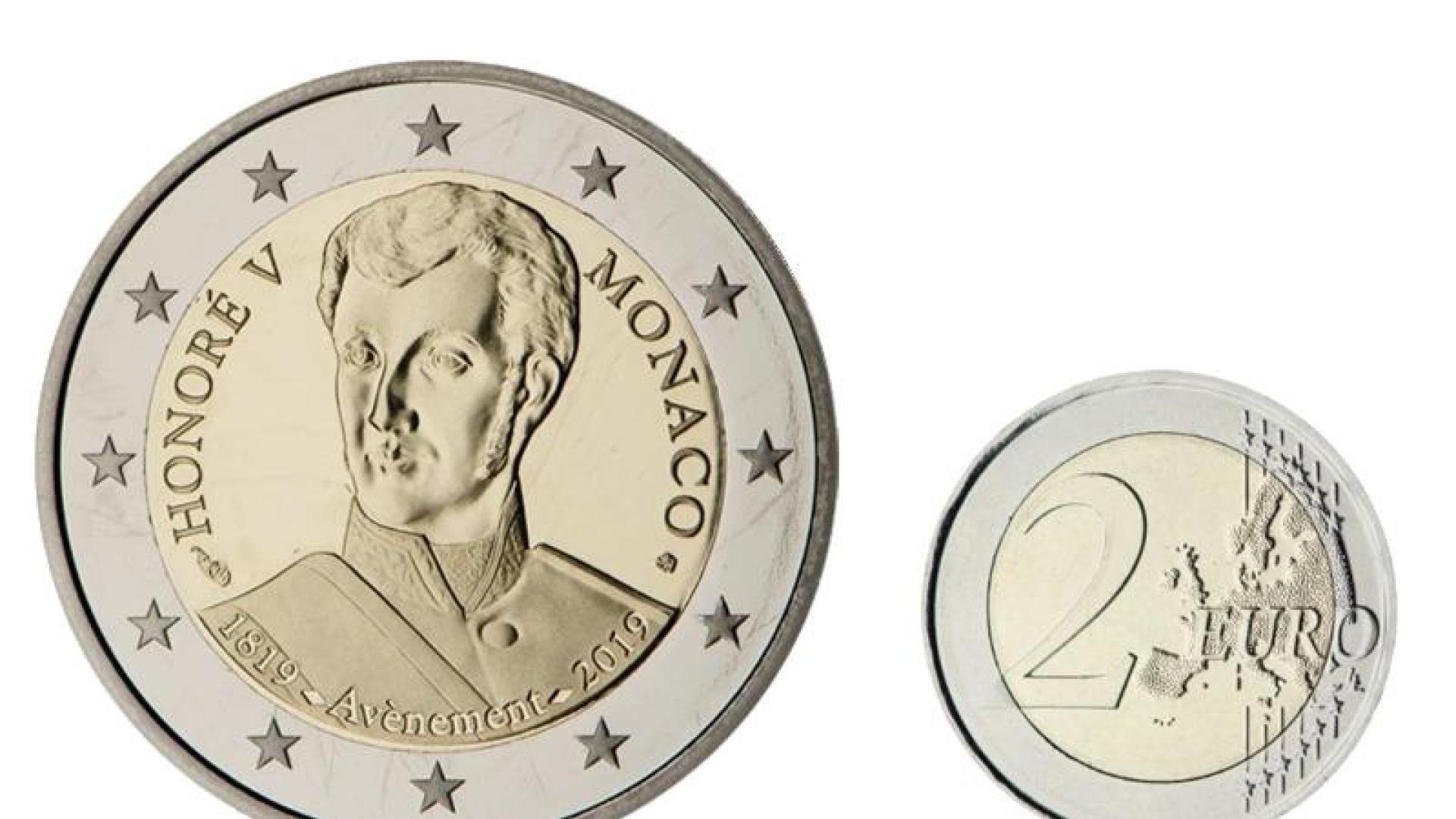 Anverso y reverso de la moneda conmemorativa acuñada en Mónaco en 2019