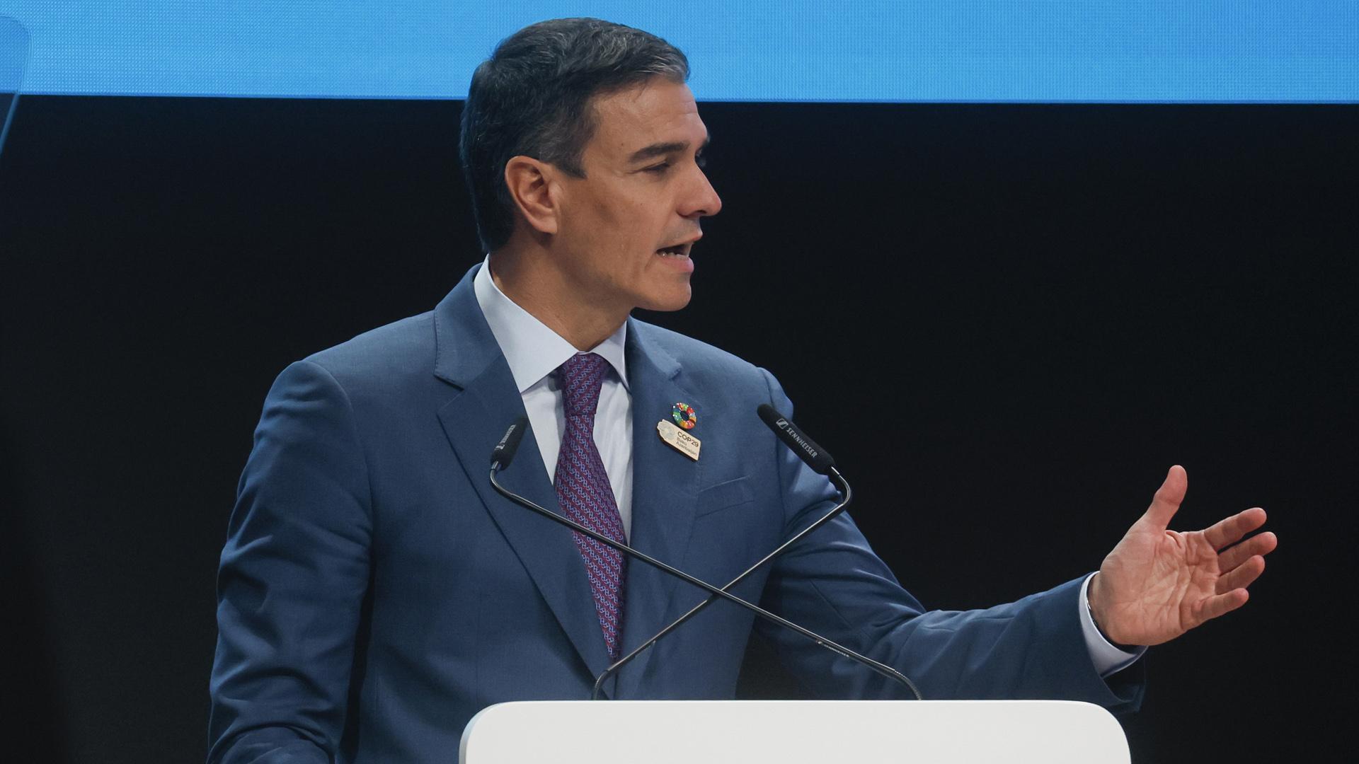 Pedro Sánchez, en Bakú, participando en la cumbre del clima COP29