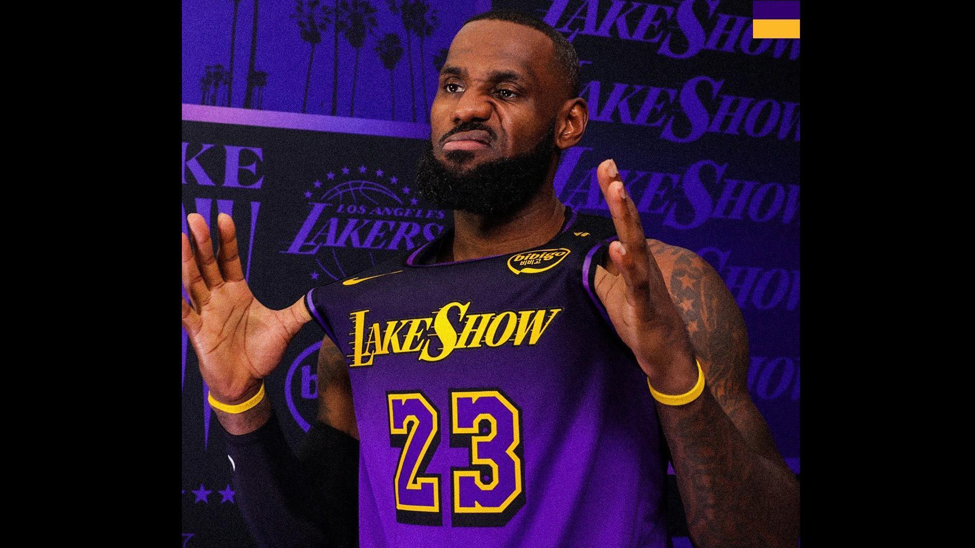 LeBron James, con la camiseta 'City Edition' de Los Angeles Lakers