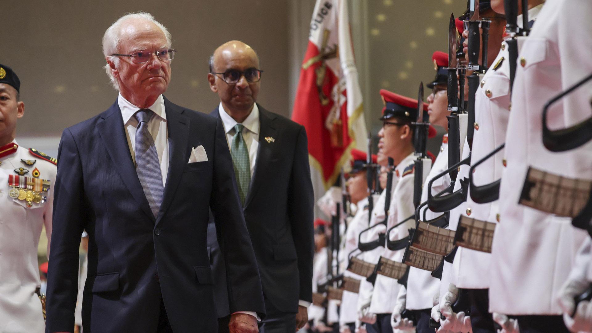 Carlos Gustavo, rey de Suecia, de visita oficial en Singapur
