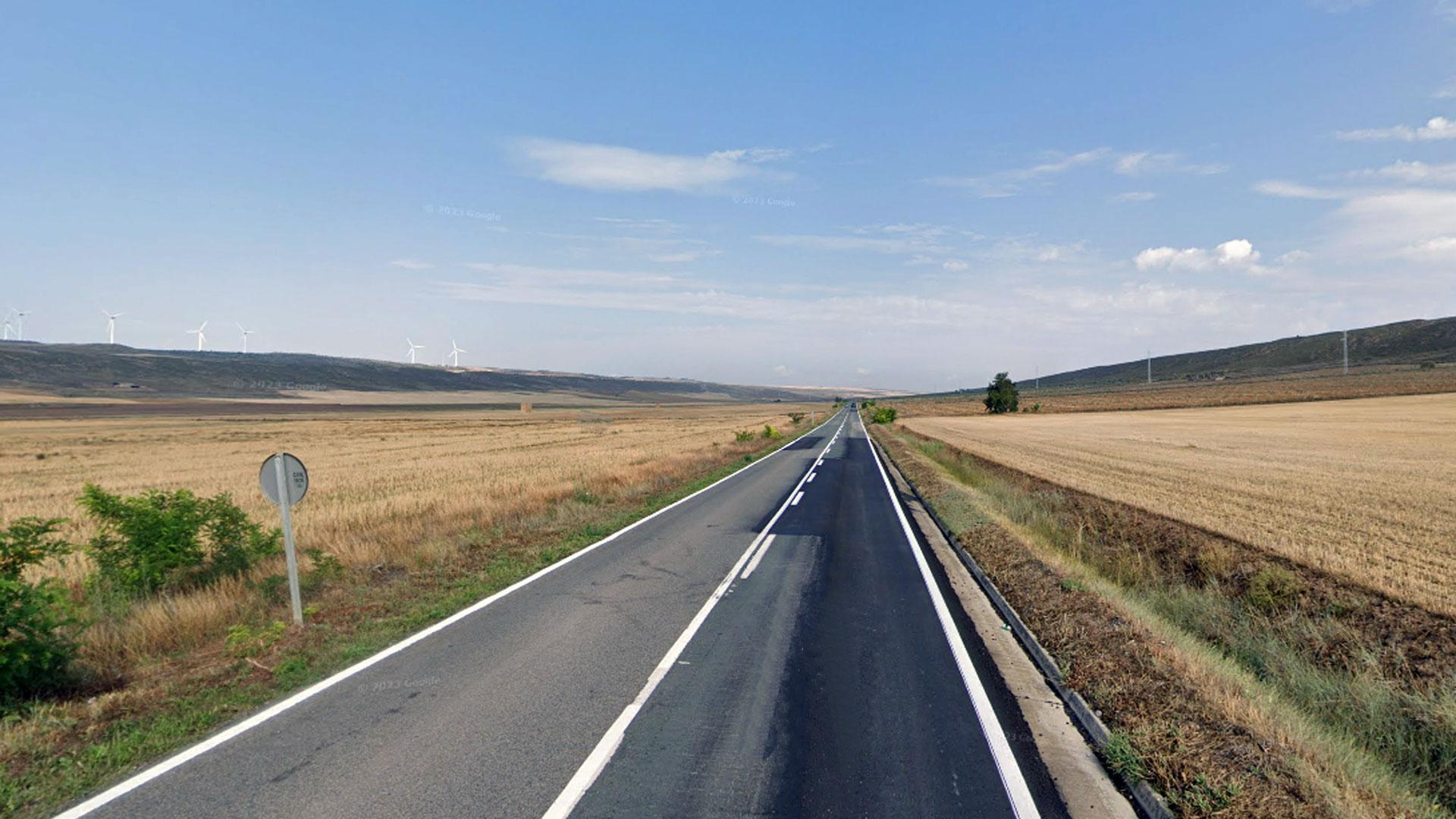 Vista de la carretera NA-624, Peralta-Andosilla