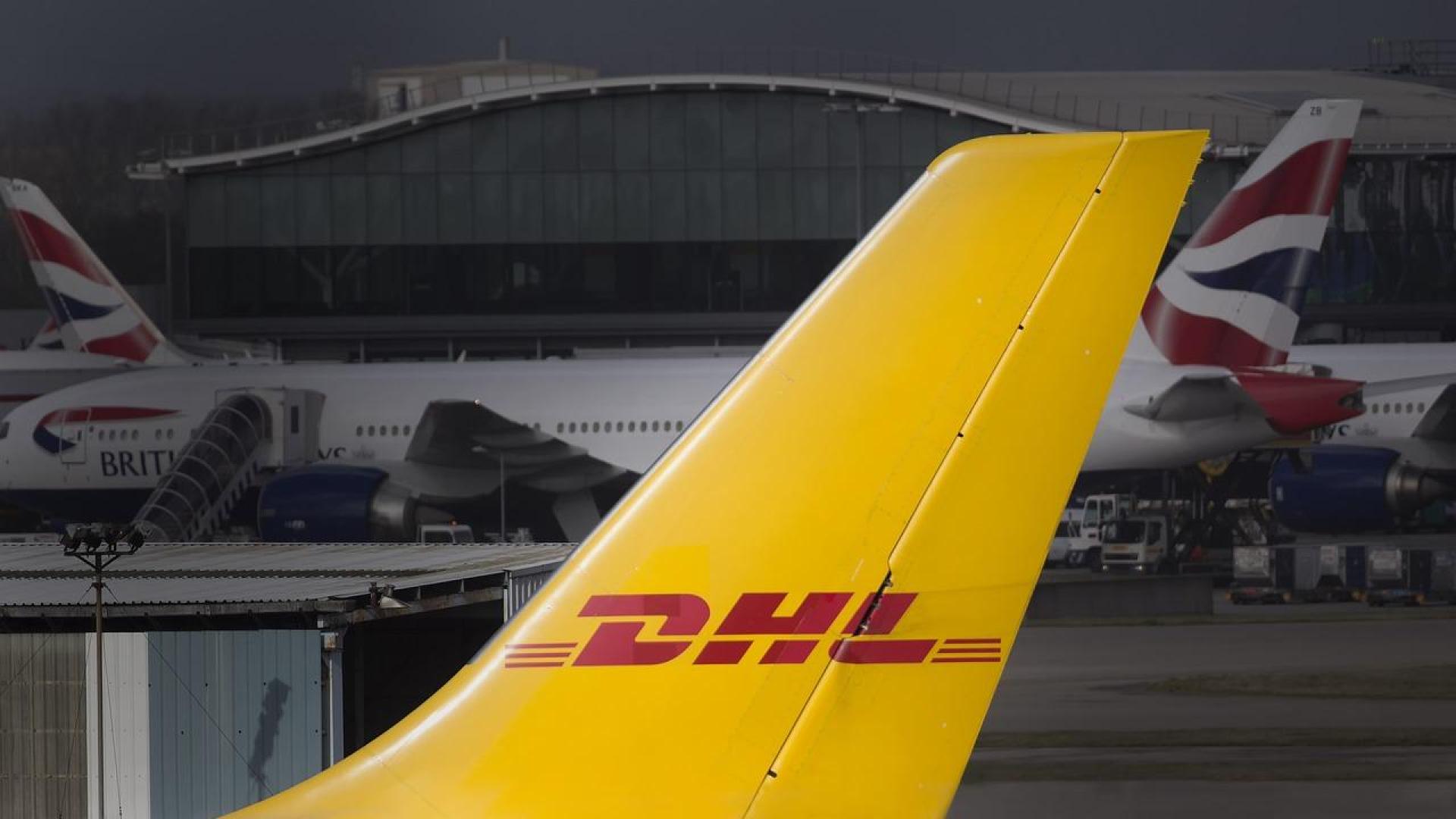 Imagen parcial de un avión de carga de DHL