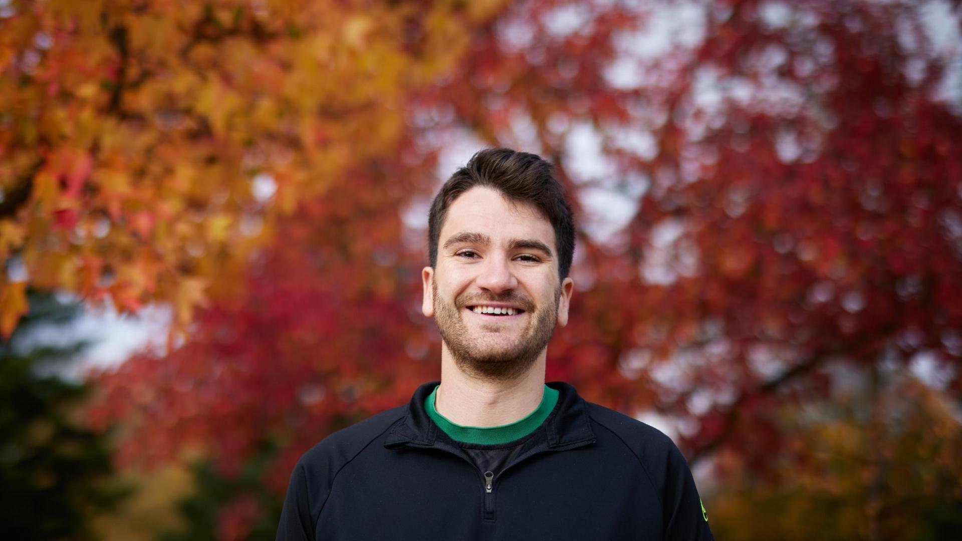 Sergio Baena, en el campus de la Universidad de Navarra