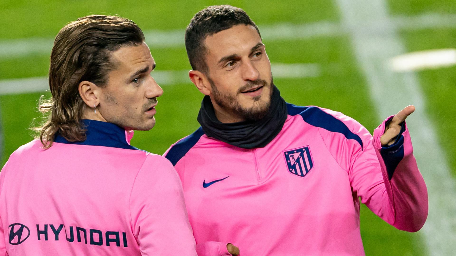 Griezmann y Koke, este lunes en Praga