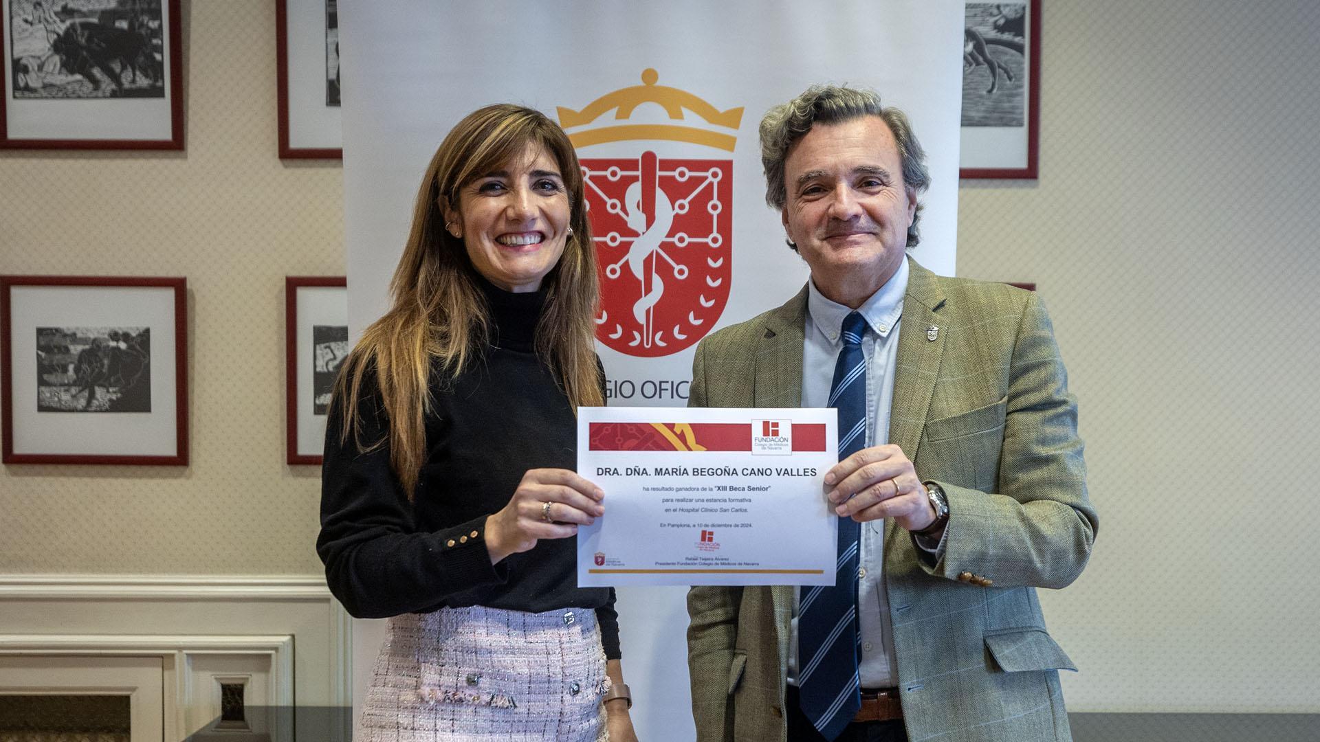 Begoña Cano, recibiendo el premio
