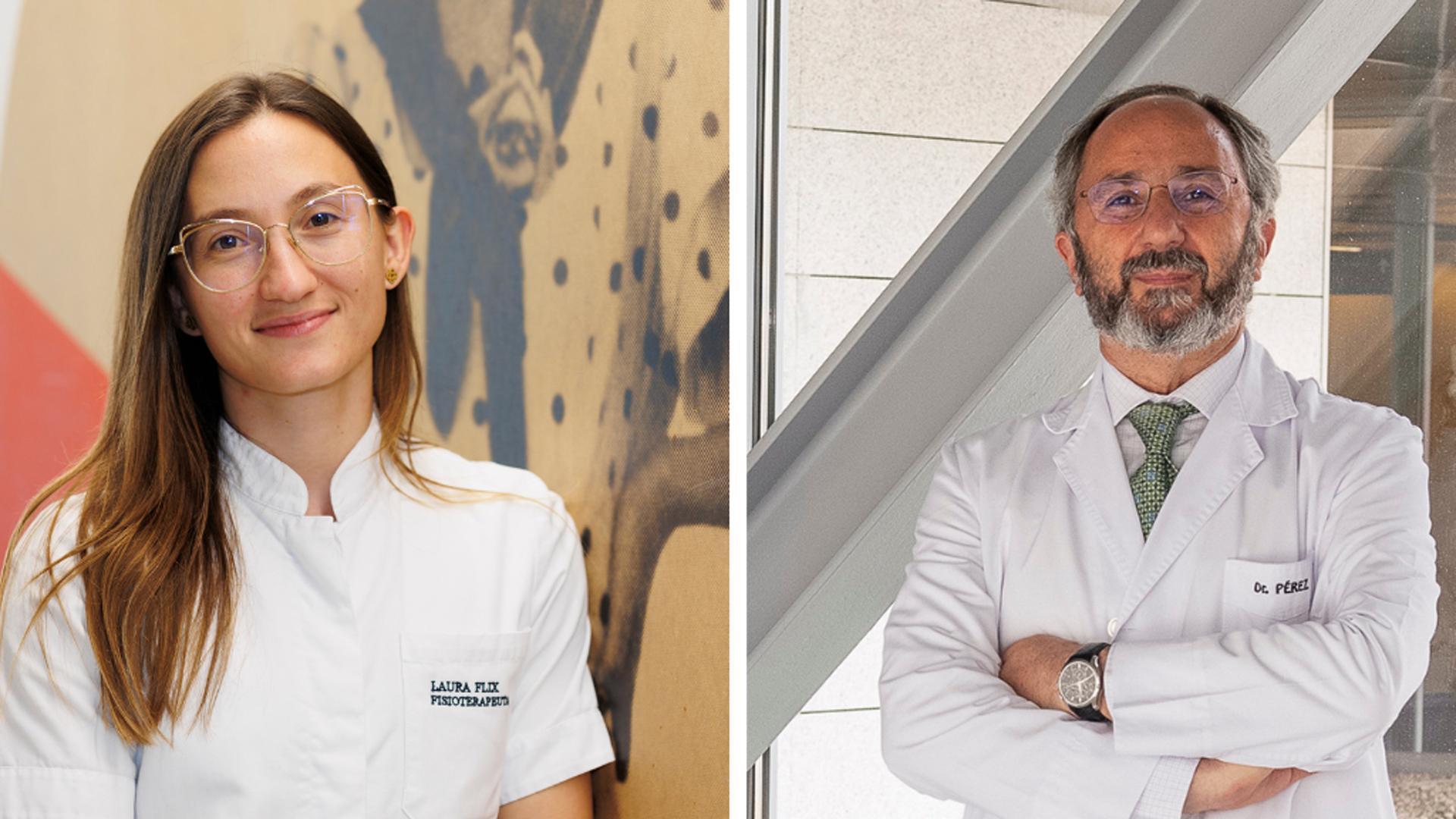 La fisioterapeuta Laura Flix y el Dr. Nicolás Pérez, del Departamento de Otorrinolaringología de la Clínica Universidad de Navarra