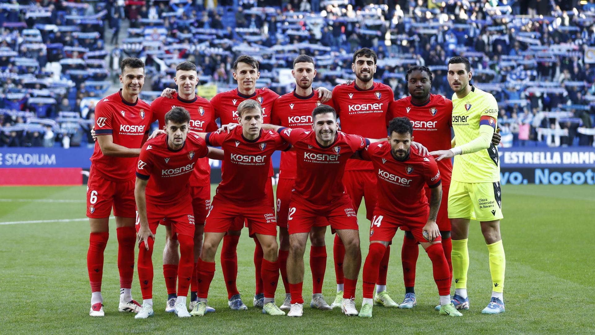 Los once jugadores titulares del partido del sábado contra el Espanyol