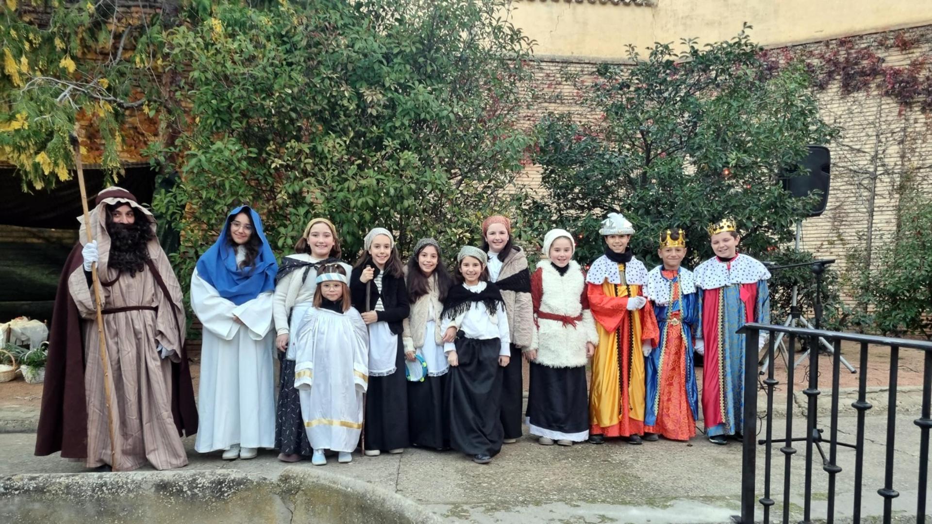 Imagen de algunos participantes en el Belén Viviente de Corella de una edición anterior