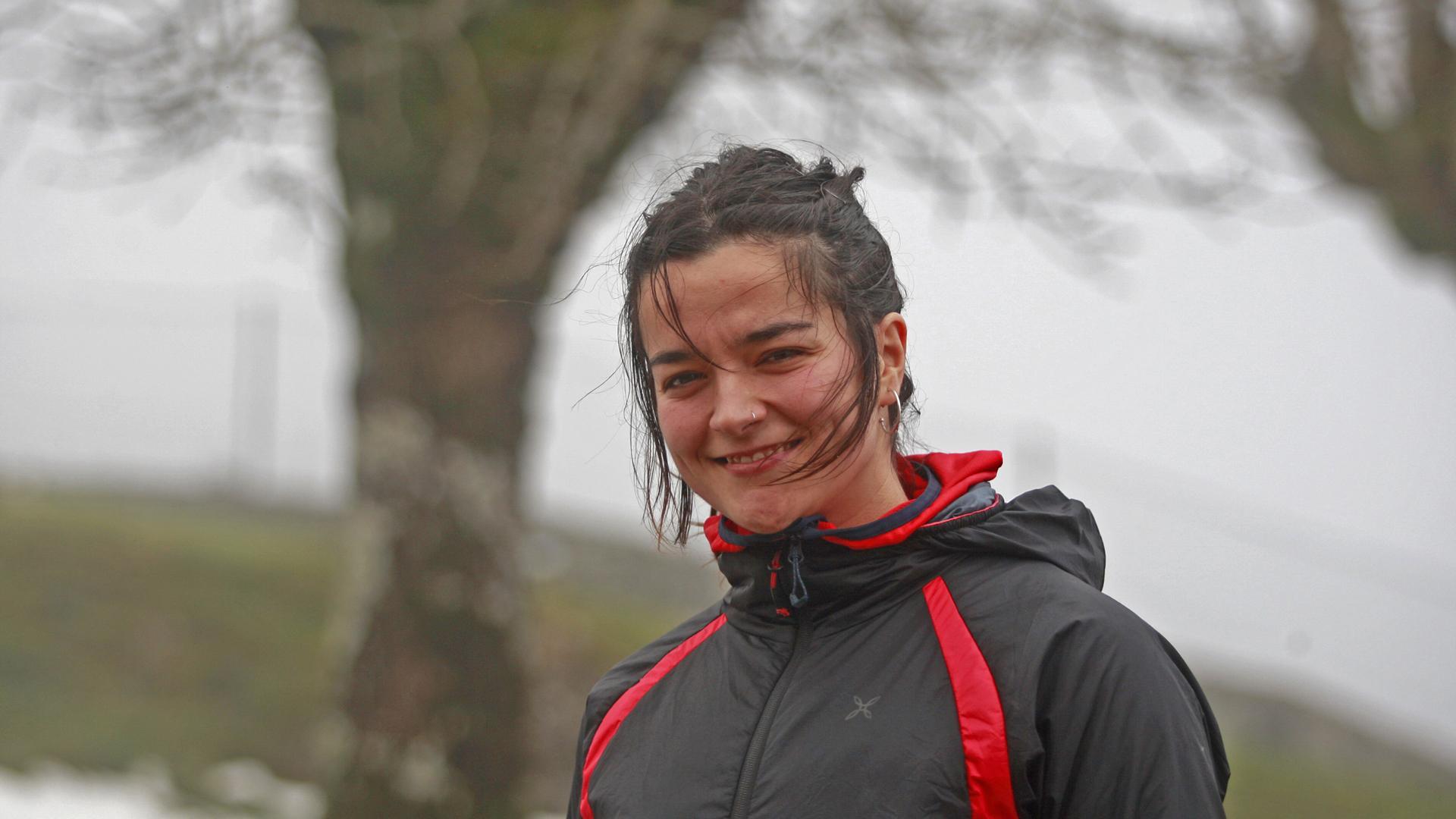 Miren Eizmendi Rodríguez, ayer en San Miguel de Aralar tras ascender corriendo desde Albi