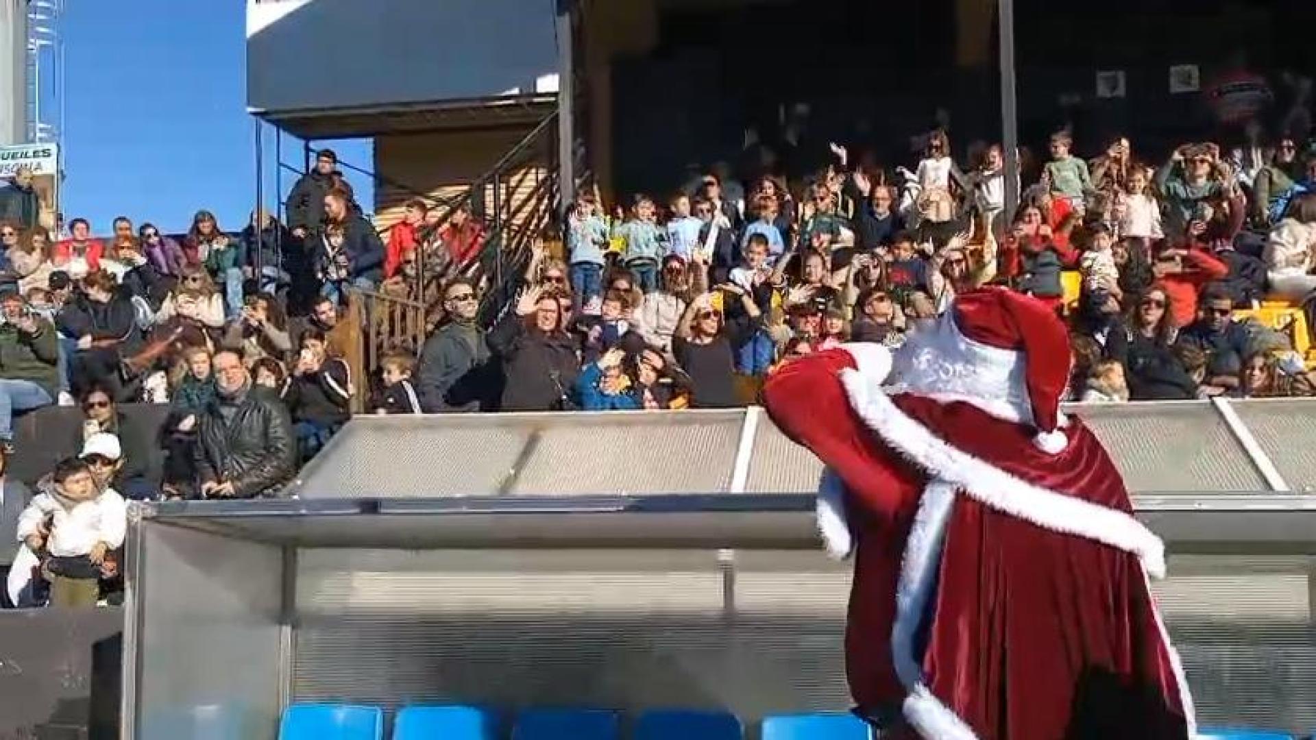 Ha llegado en helicóptero al Estadio Ciudad de Tudela