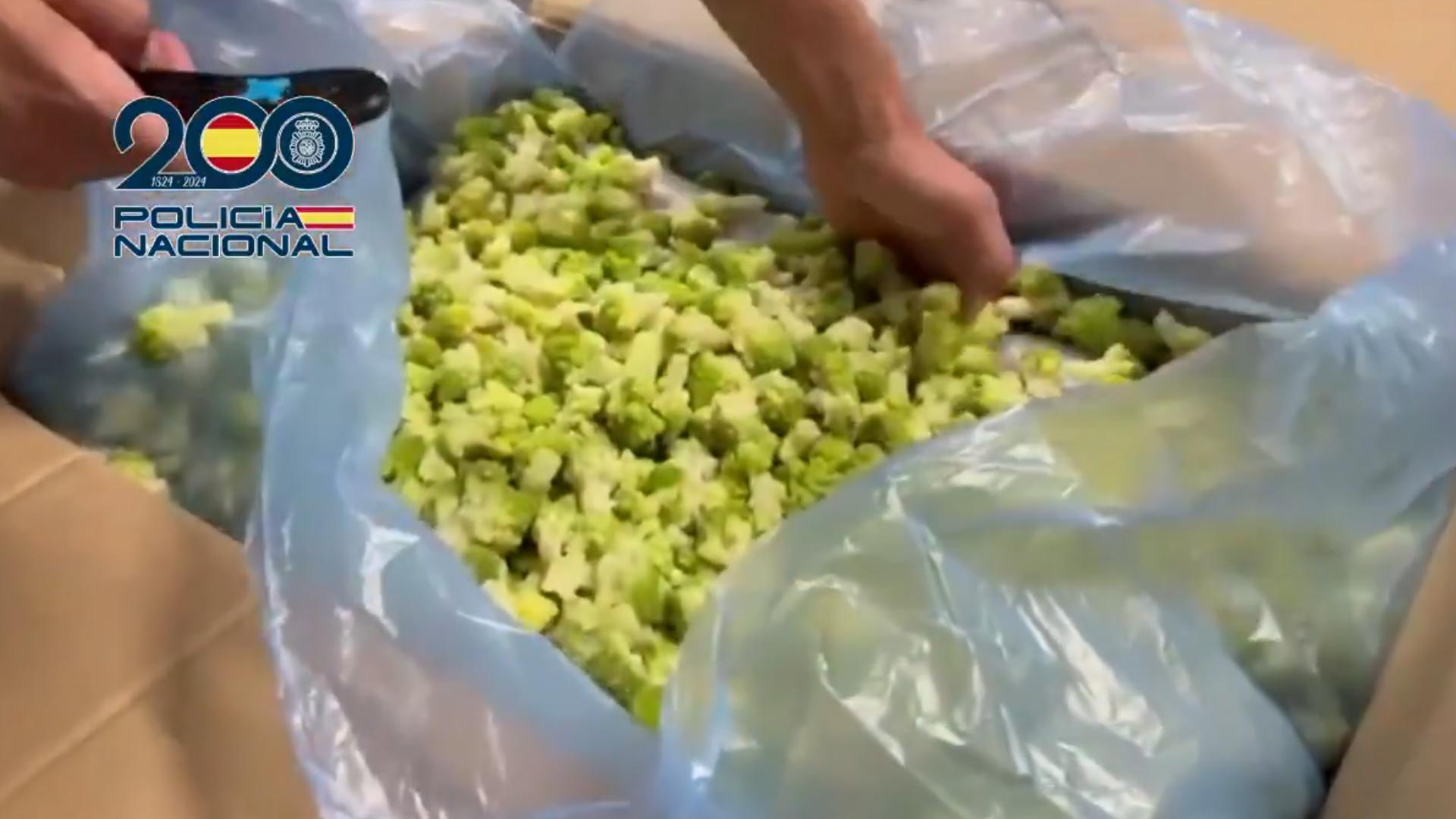 Cajas de brócoli en la que iba camuflada la droga