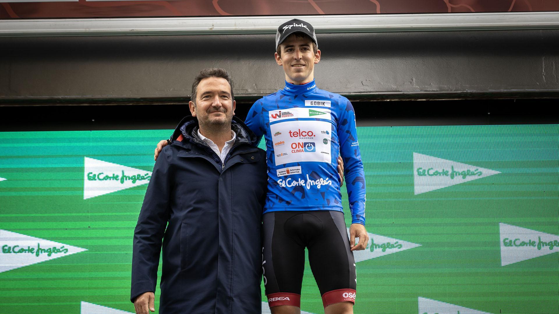 Ailetz Lasa, en la pasada Vuelta a Navarra con el maillot azul