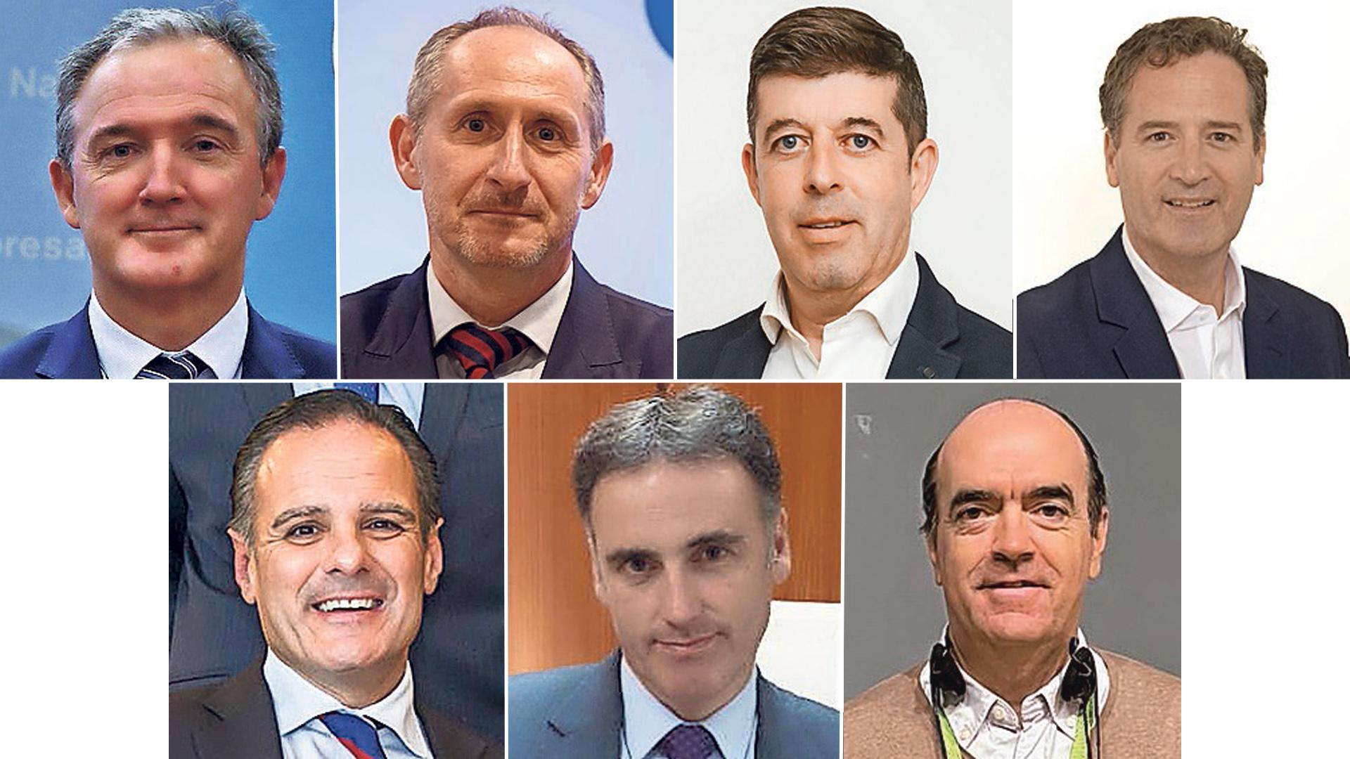 Juan Manuel Gorostiaga (Mutua Navarra), José Manuel Erro (Grupo La Información), Antonio Velázquez (NEDGIA Navarra), Eduardo Ryan (Iberdrola), Fermín Elizalde (Grupo ISN), Pedro Osacar (Mutuavenir Seguros) y Javier Galardi (Sedena)