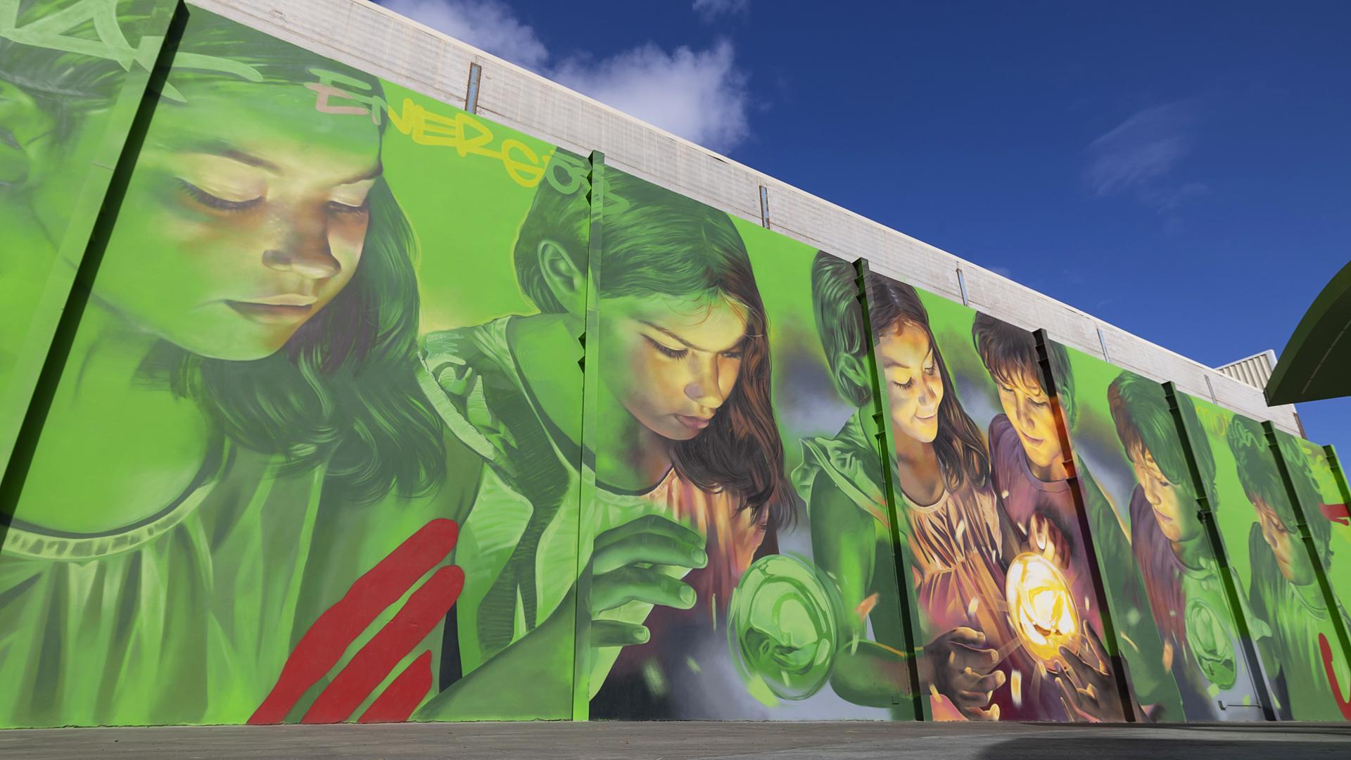 Obra del artista tinerfeño Erik-air en la estación de servicio Canary Oil de Arinaga (Gran Canaria). uno de los murales finalistas (/