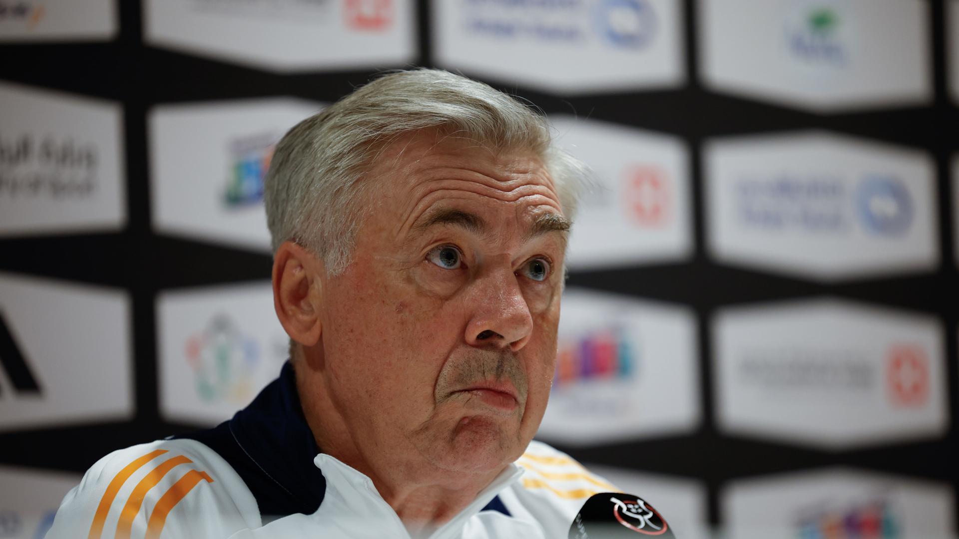 Carlo Ancelotti, este miércoles en su comparecencia ante la prensa