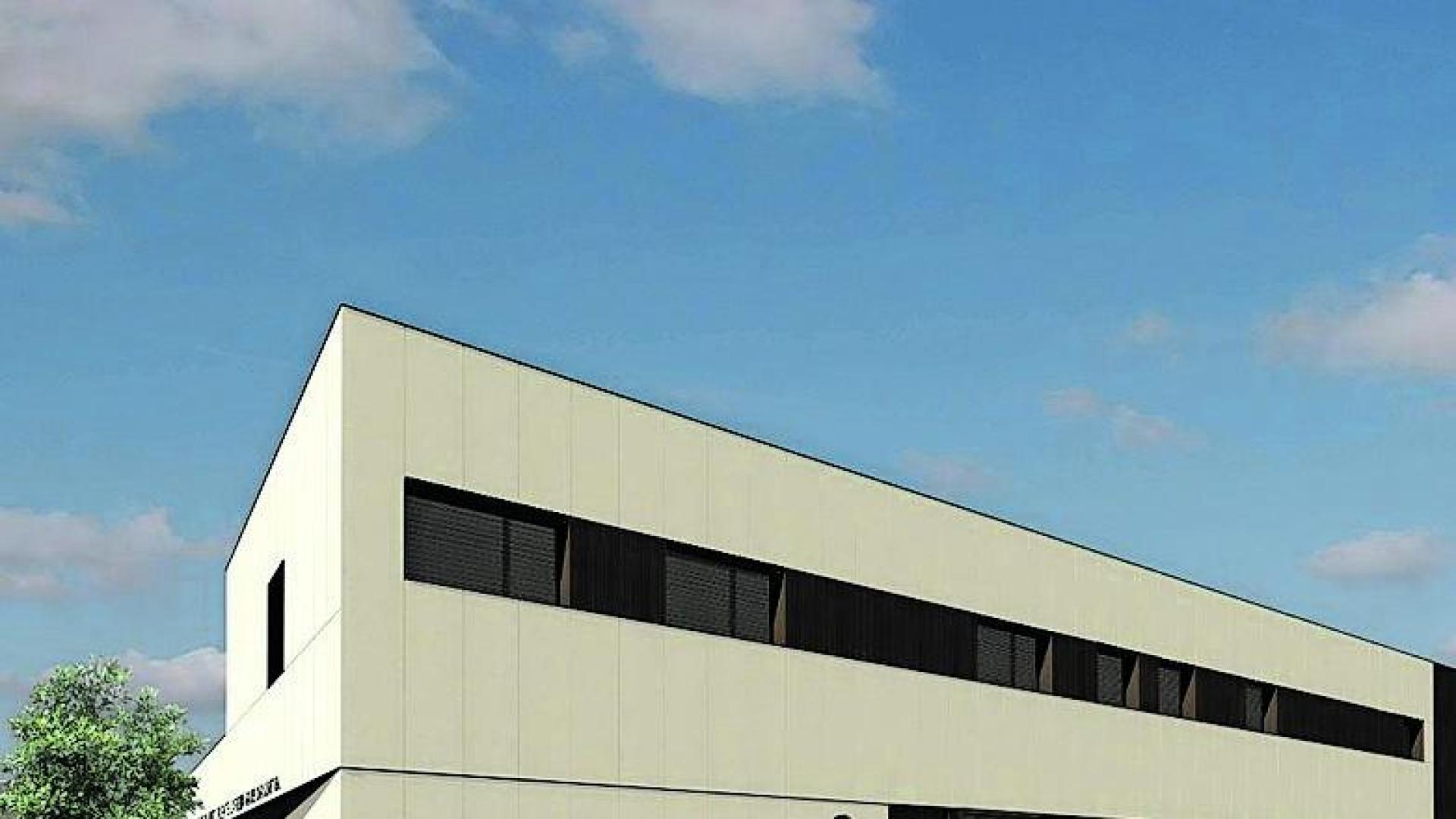 Recreación del exterior del futuro centro de salud de Puente la Reina