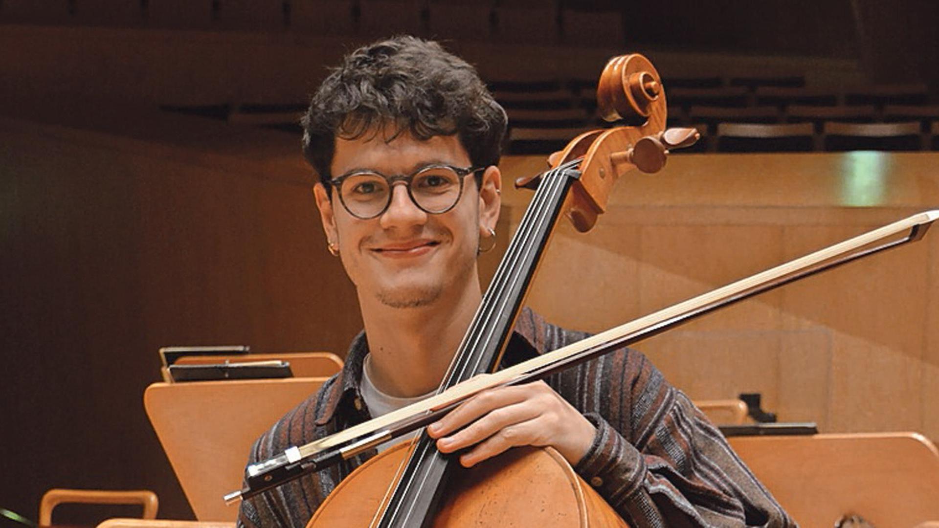 Fermín García Menéndez, ensayando el pasado miércoles en el Auditorio de Zaragoza