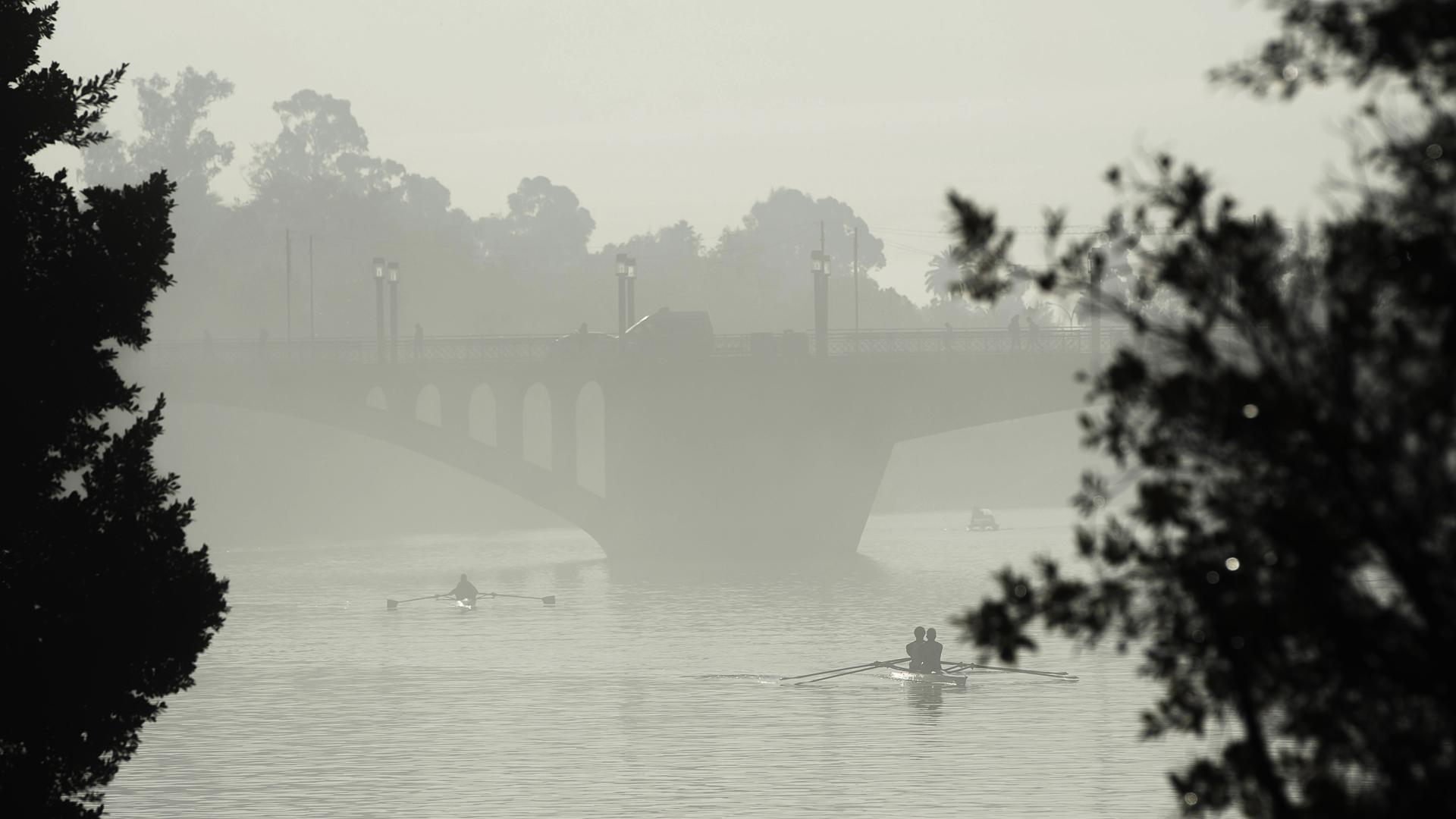Una niebla cubre el Guadalquivir en Sevilla este pasado jueves 9 de enero /