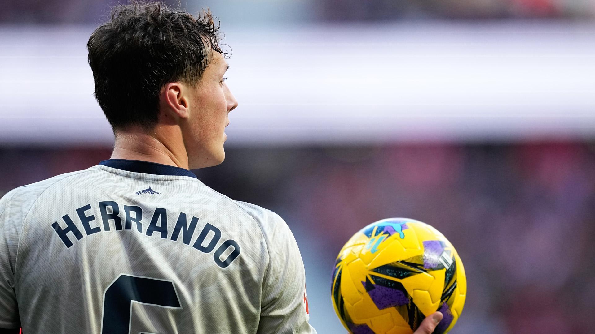 Jorge Herrando, en el partido contra el Atlético de Madrid