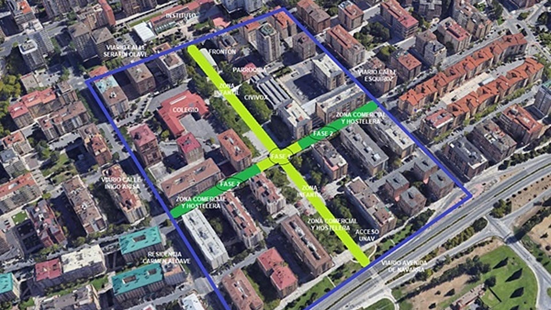 El PSN de Pamplona propone una supermanzana peatonal para el barrio de Iturrama