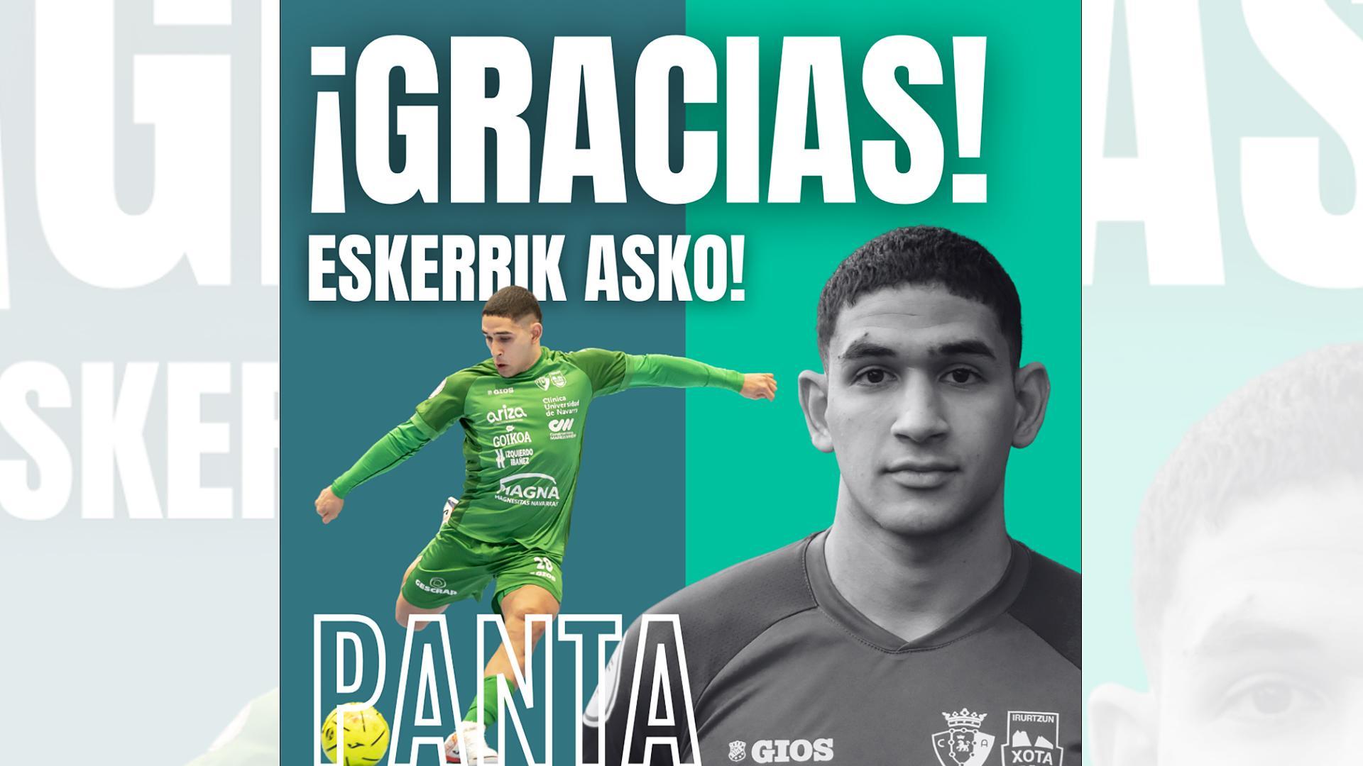 Imagen de Facundo Martín Russo, 'Panta', publicada por Osasuna Magna en redes sociales tras el anuncio de la rescisión del contrato /