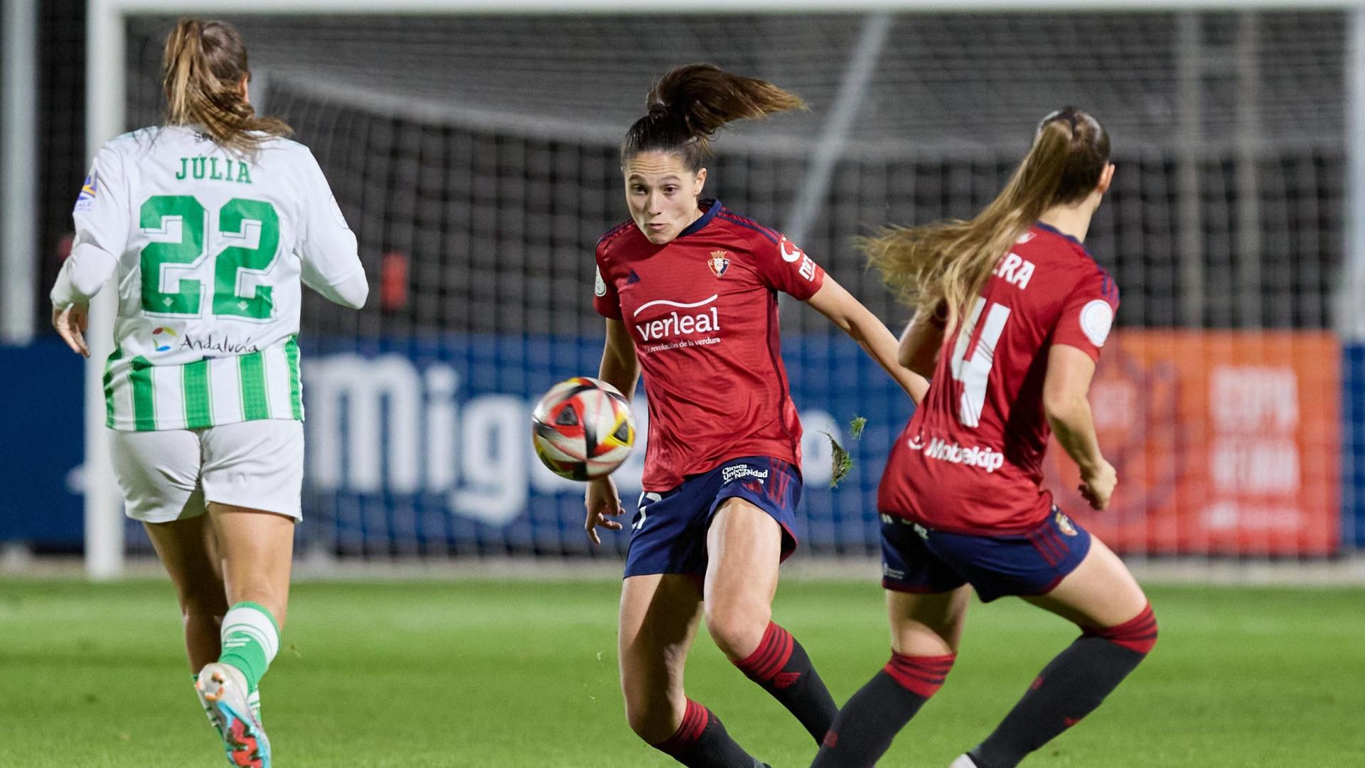 María Mendaza, durante el partido de Copa de la Reina ante el Betis de noviembre de 2023