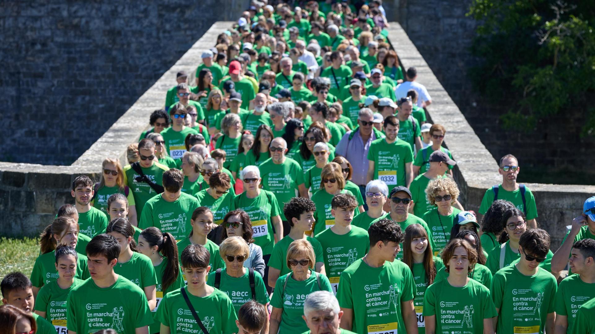 Imagen de la carrera solidaria de la Asociación Española contra el Cáncer (AECC) en Navarra, el pasado junio en Pamplona.