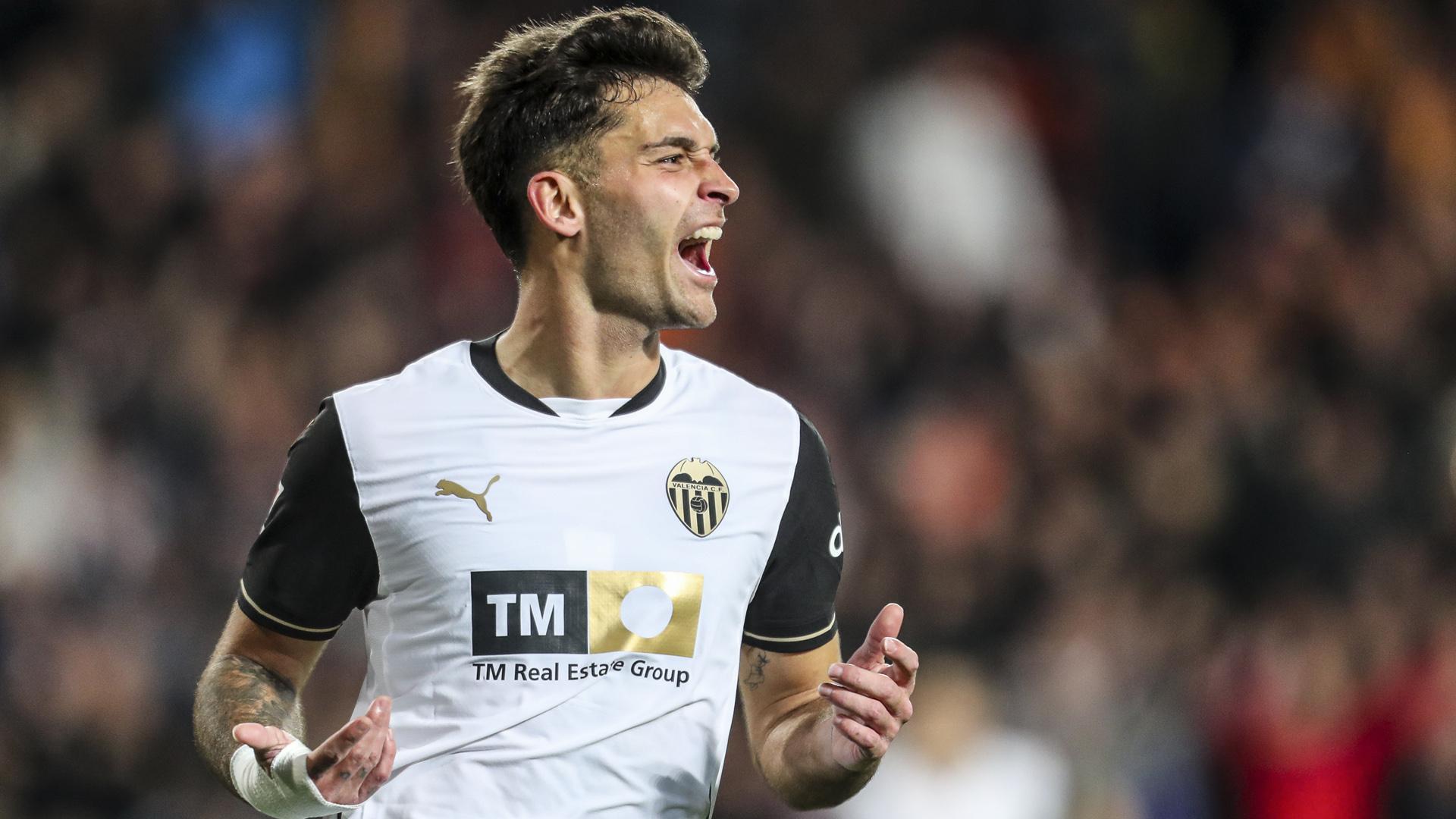 Hugo Duro celebra el único gol del partido