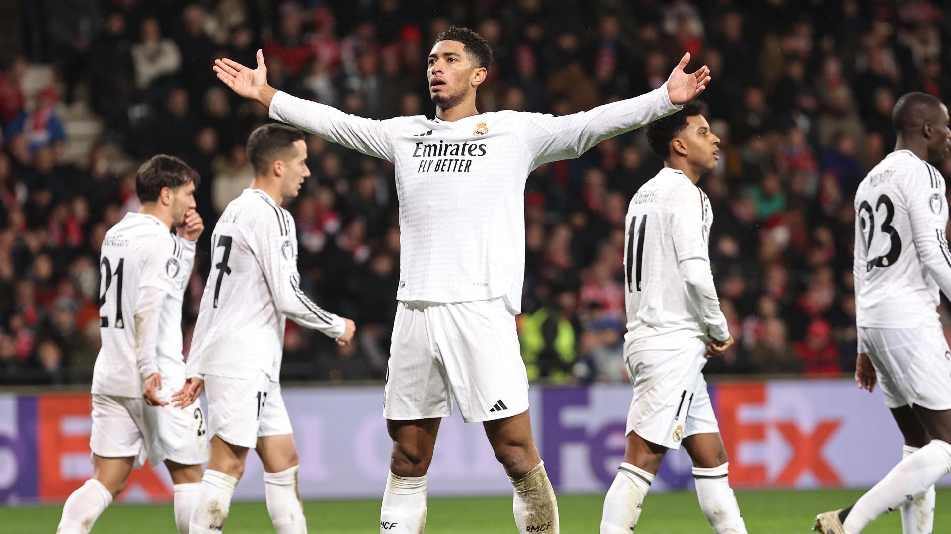 Jude Bellingham celebra su tanto frente al Brest