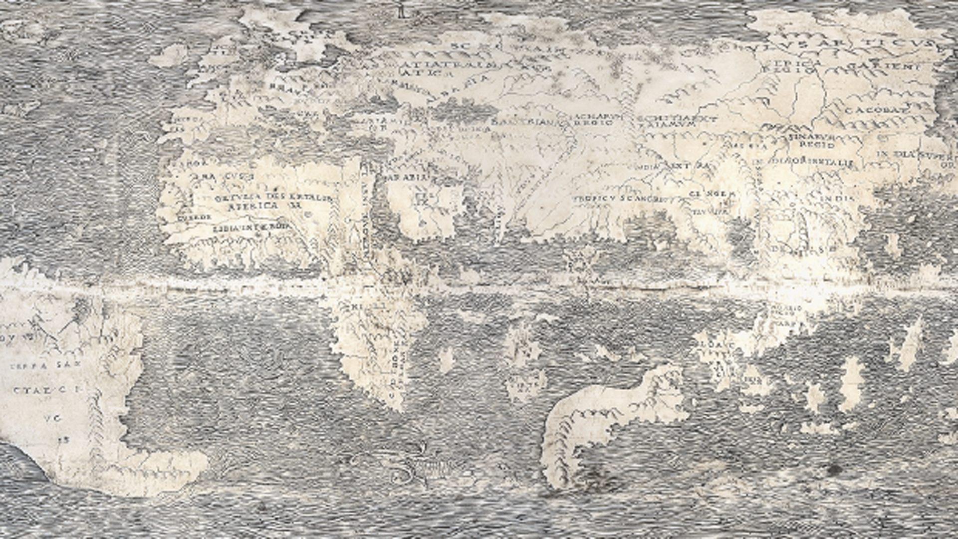 El mapa Ostrich Egg, uno de los dos que muestran la frase "Hic sunt dracones"