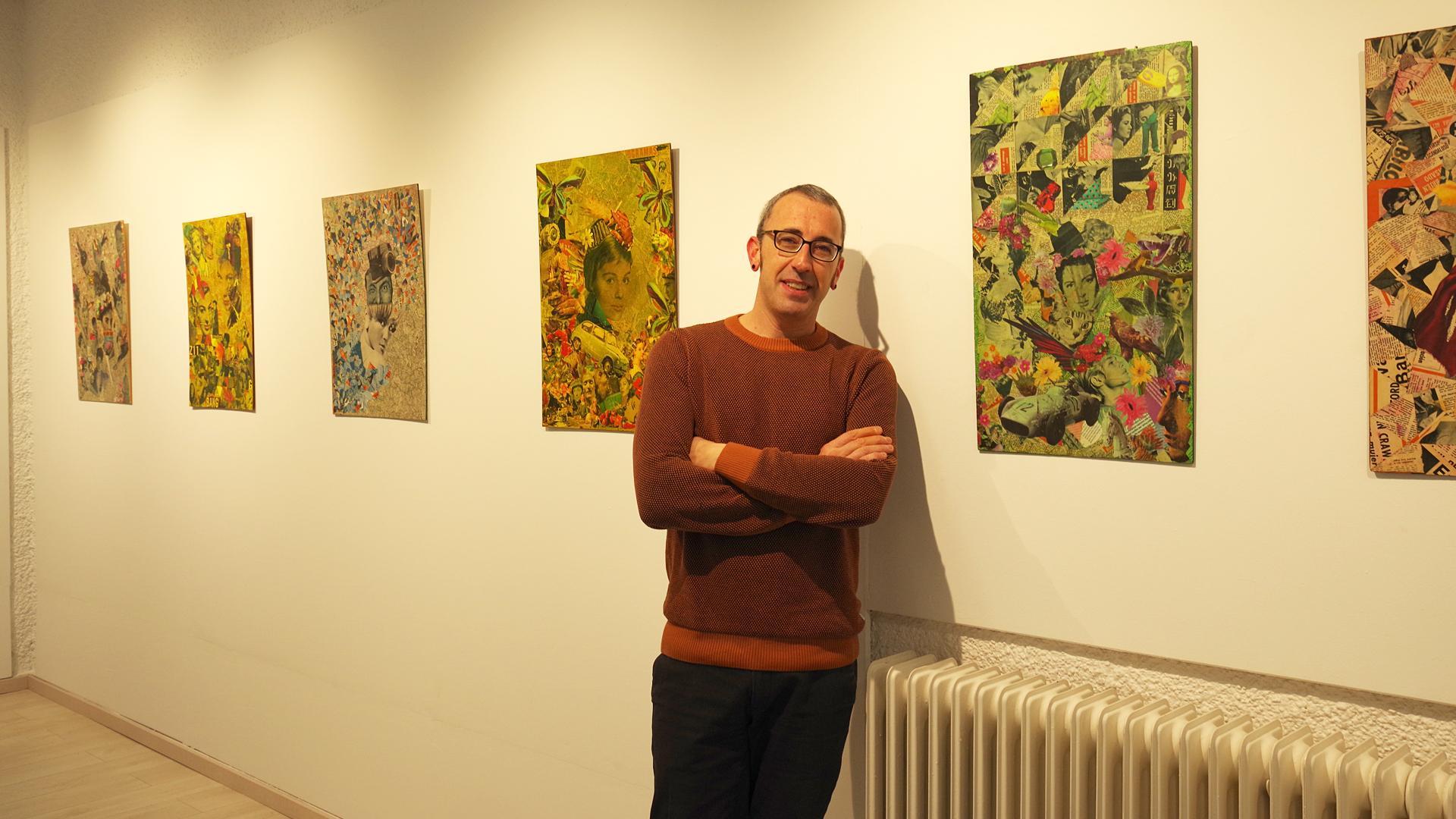 Raúl Olóriz Espinal expone sus creaciones en la sede de la Sociedad Valdorba de Barásoain /