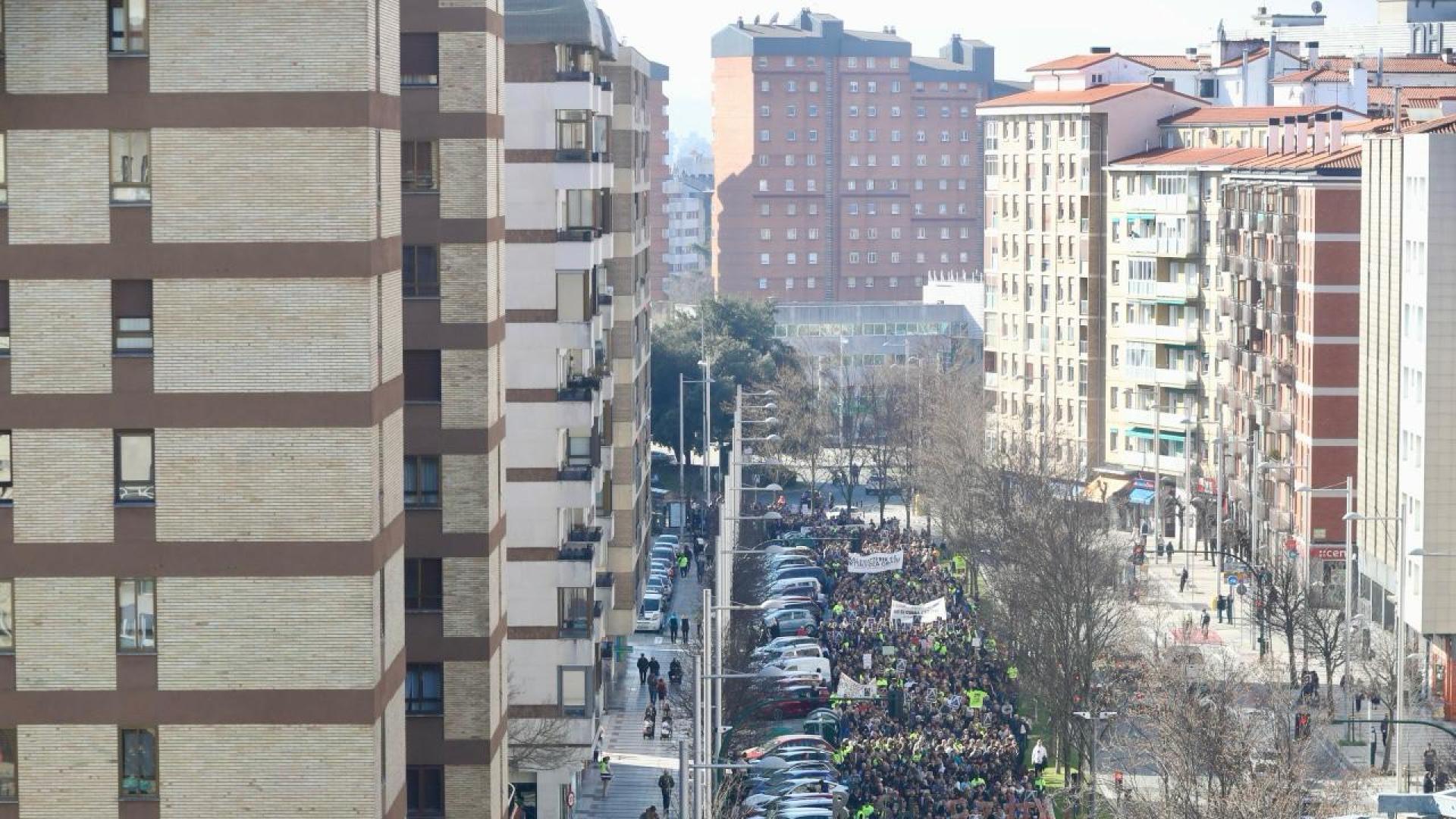 Foto de la manifestación en Pamplona en defensa de la industria navarra./