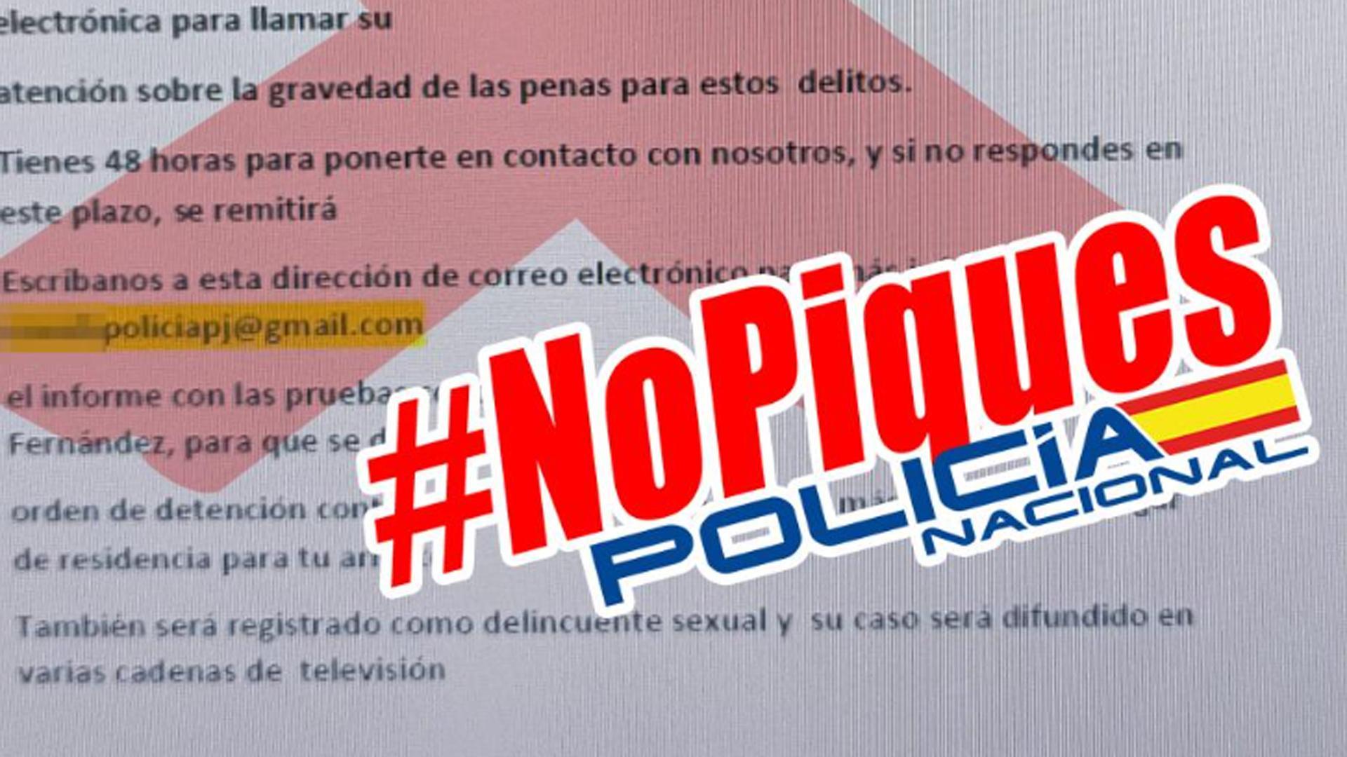 Mensaje publicado por Policía Nacional