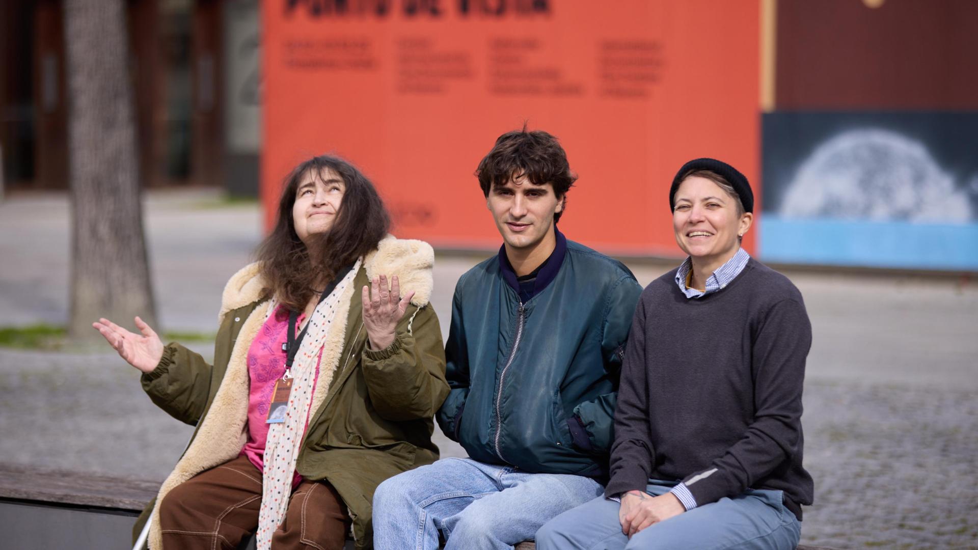 Anne Benhaïem, Matías Lima e Ile Dell’Unti, este jueves, en el Baluarte de Pamplona