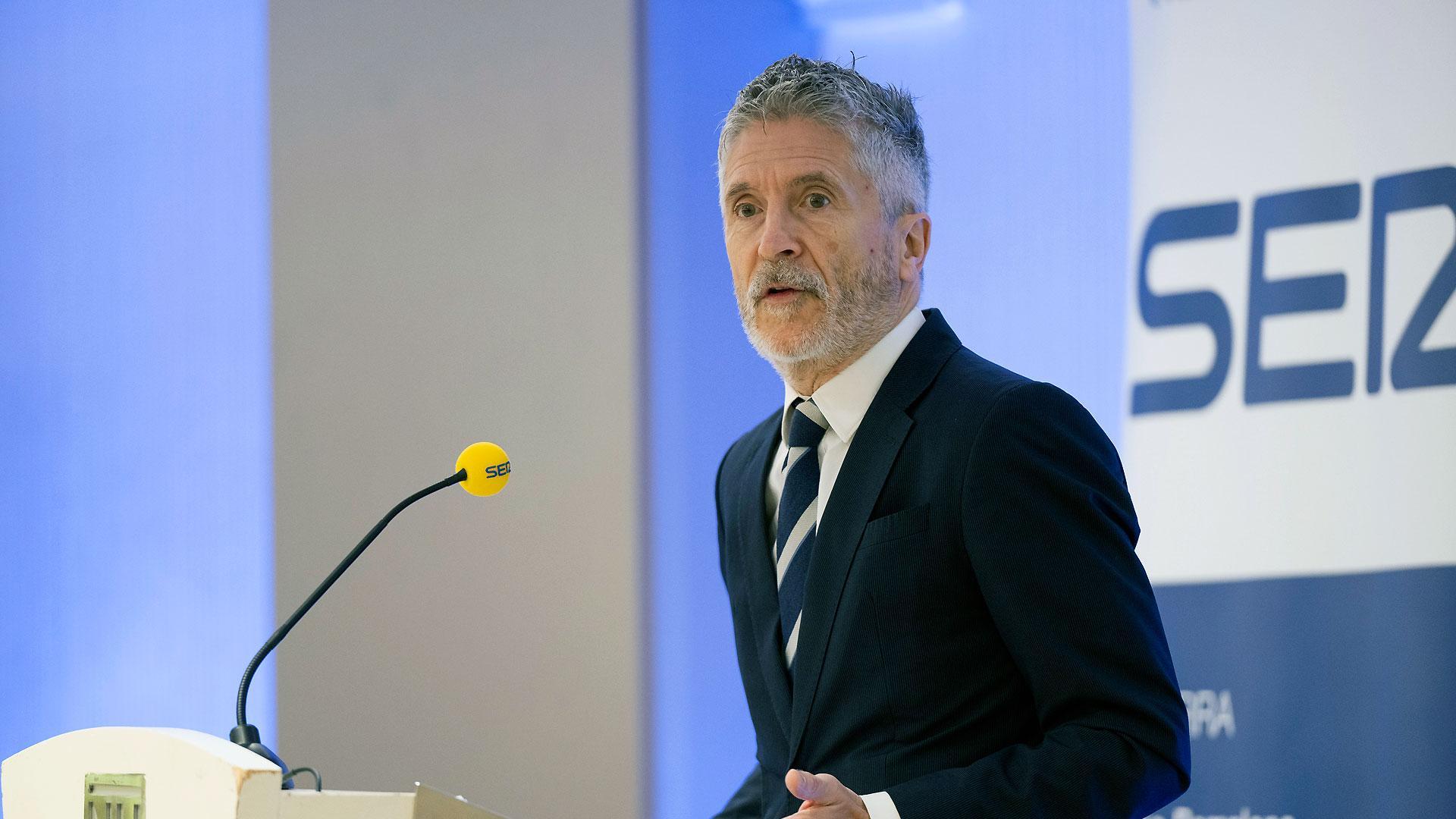 El ministro de Interior, Fernando Grande-Marlaska, interviene en el Foro SER Navarra, organizado por la Cadena Ser
