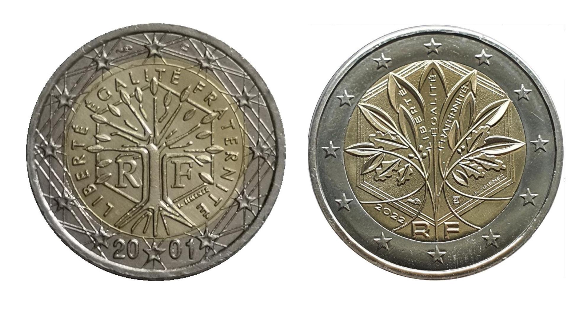 A la izquierda, la primera cara nacional de Francia. A la derecha, el árbol modernizado