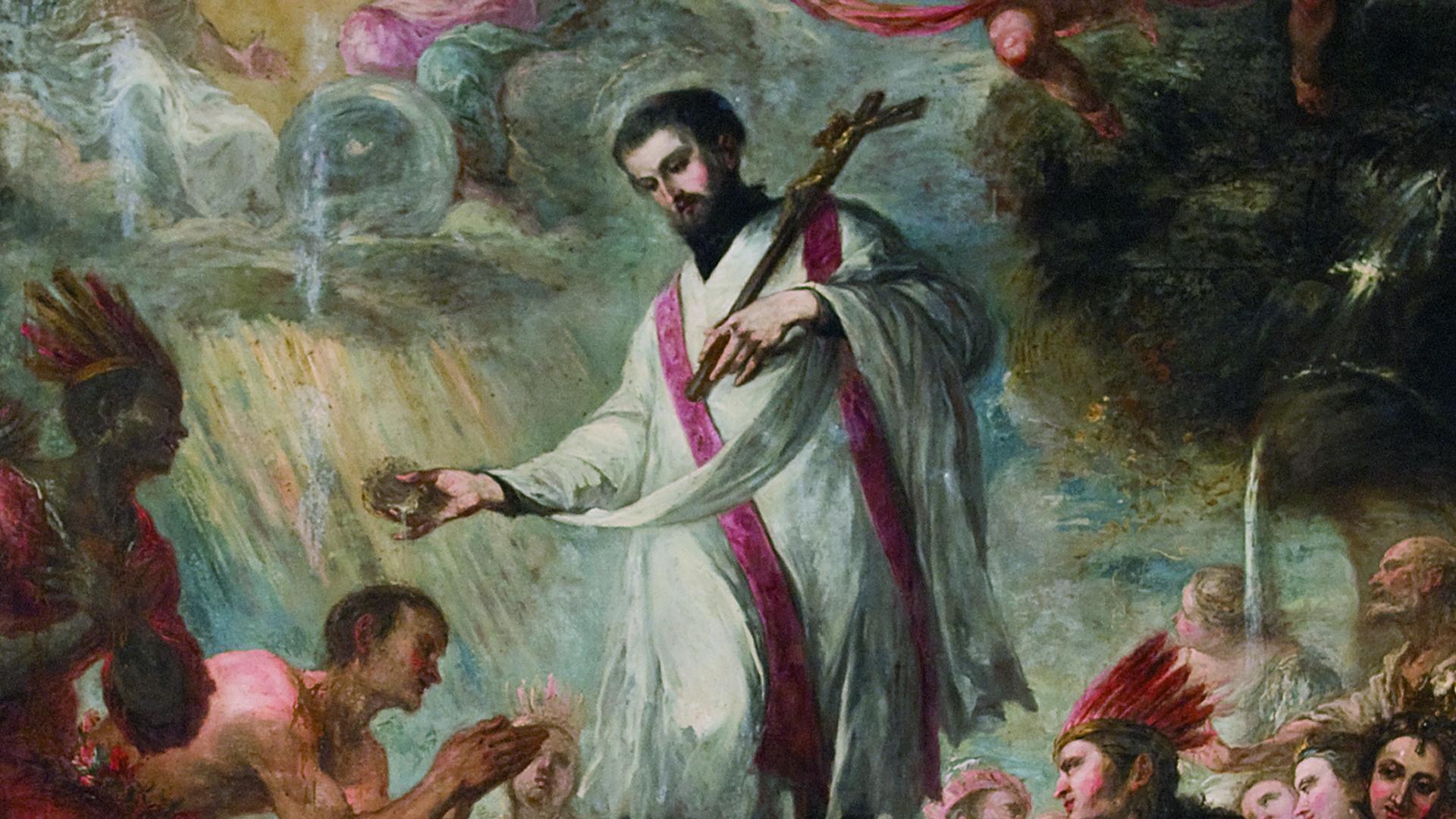 Glorificación de San Francisco Javier que presidió el templo de los jesuitas de Tudela. San Jorge el Real de Tudela, 1674