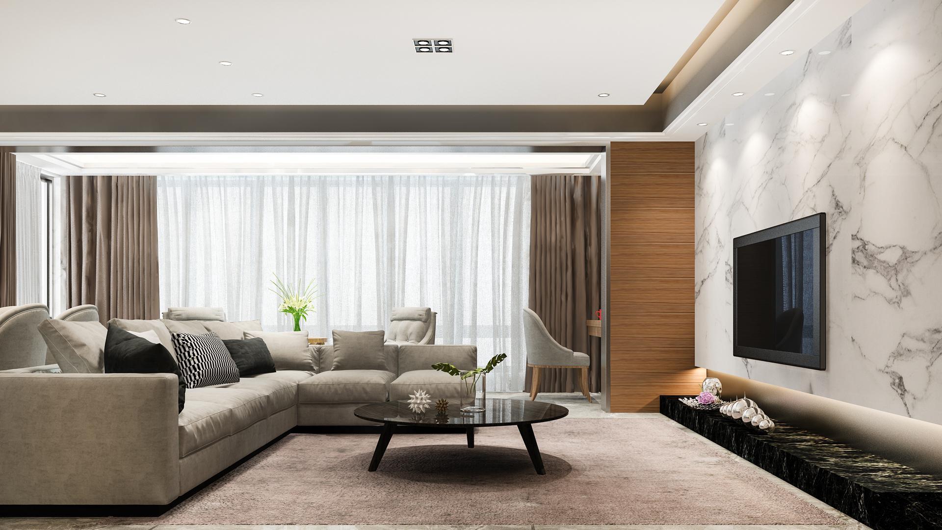 Salón en líneas modernas