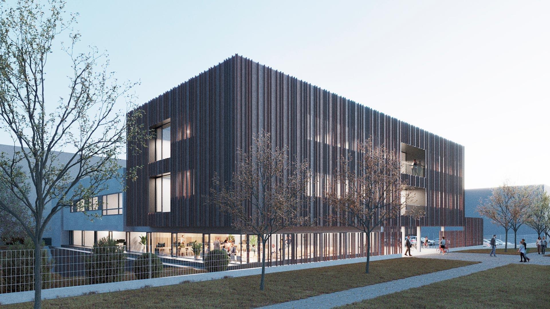 Recreación del nuevo edificio de Mutua Navarra en Landaben