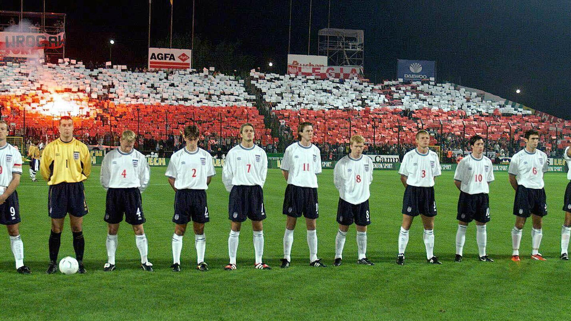 Alan Shearer, Nigel Martyn, David Batty, Gary Naville, David Beckham, Steve McManaman, Paul Scholes, Stuart Pearce, Robbie Fowler, Martin Keown, Tony Adams