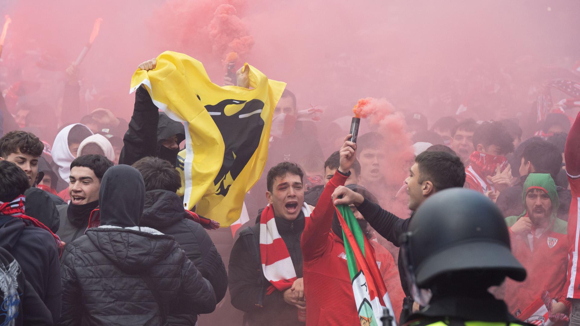 Ambiente previo al partido de Europa League entre Athletic de Bilbao y AS Roma