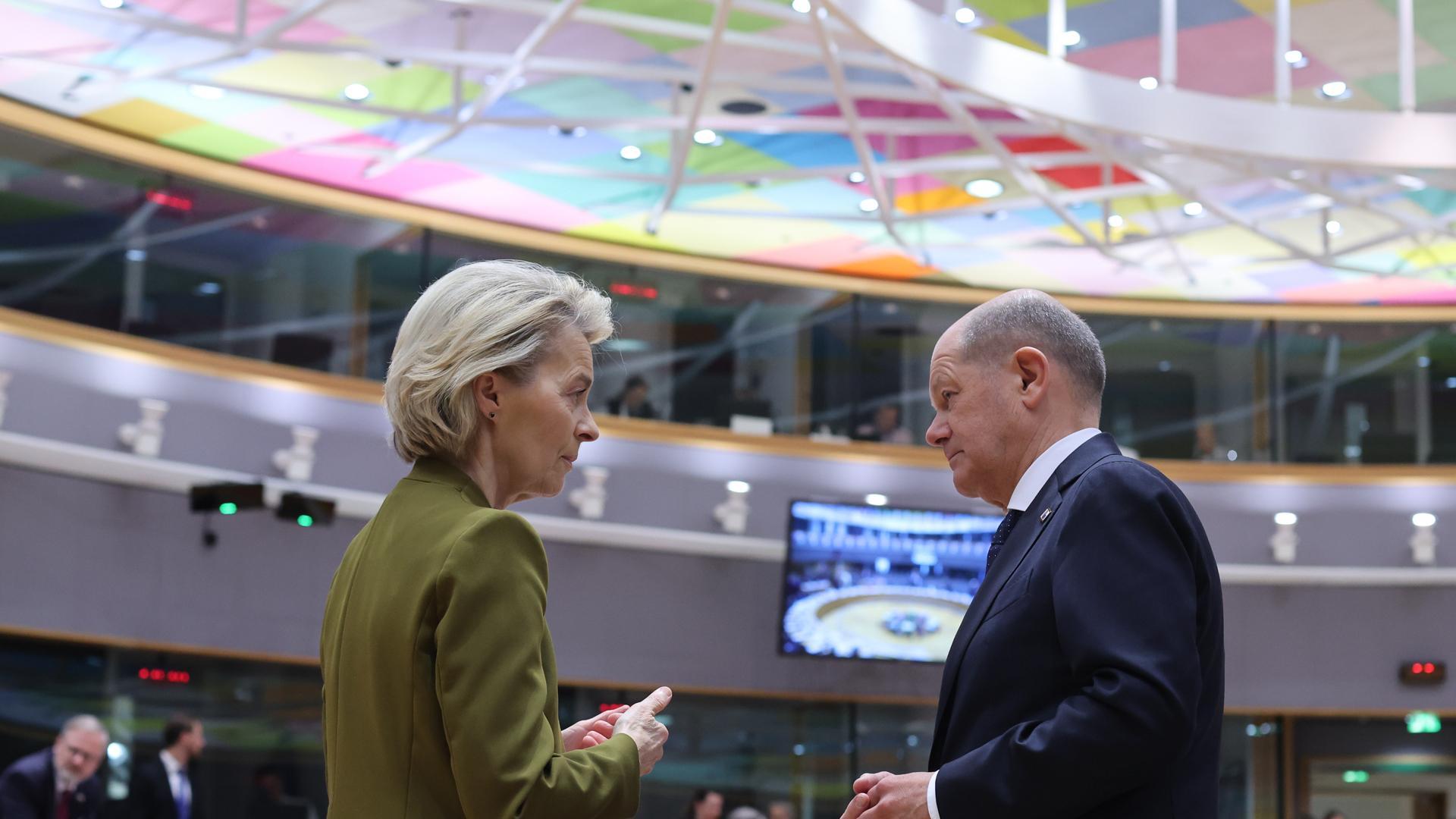Von der Leyen y Olaf Sholz, este jueves en Bruselas