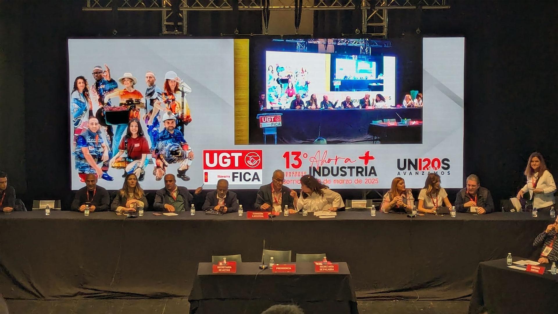 Un momento de la celebración del 13º Congreso de UGT-FICA Navarra, bajo el lema 'Ahora más industria'
