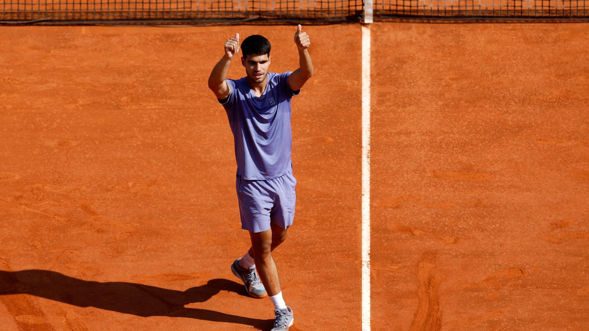 Carlos Alcaraz tras vencer a Daniel Altmaier en Montecarlo