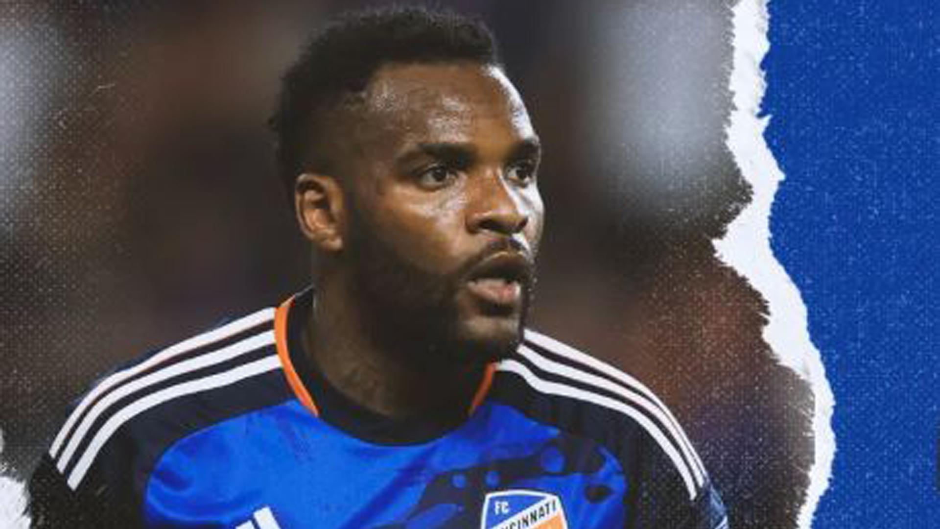 Aaron Boupendza cuando jugaba en el FC Cincinnati