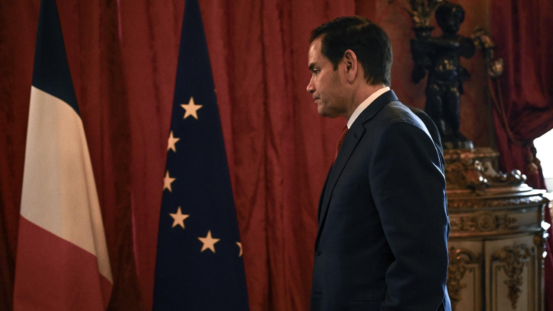 Marco Rubio, secretario de Estado estadounidense, este miércoles en París